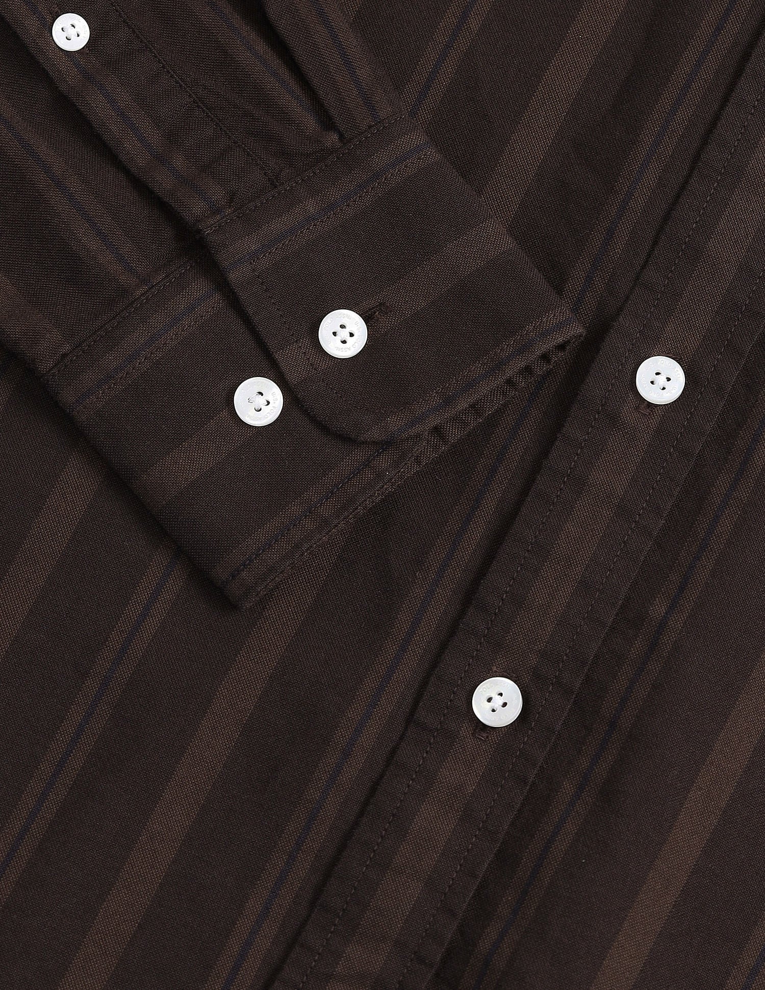 Tailored Fit Oxford Striped Shirt Brown - U.S. POLO ASSN. | Large