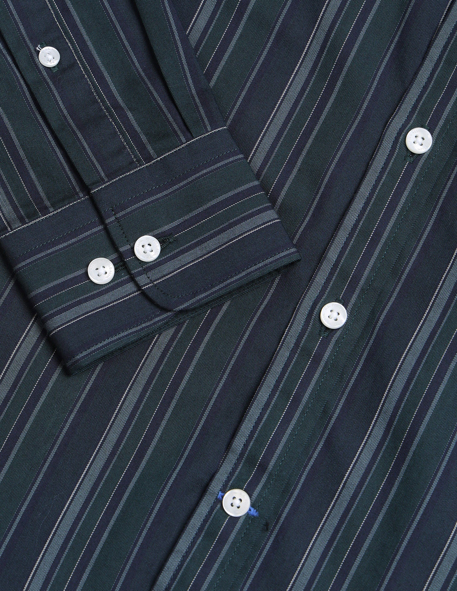 Vertical Striped Twill Shirt Dark Green - U.S. Polo Assn. India | Large