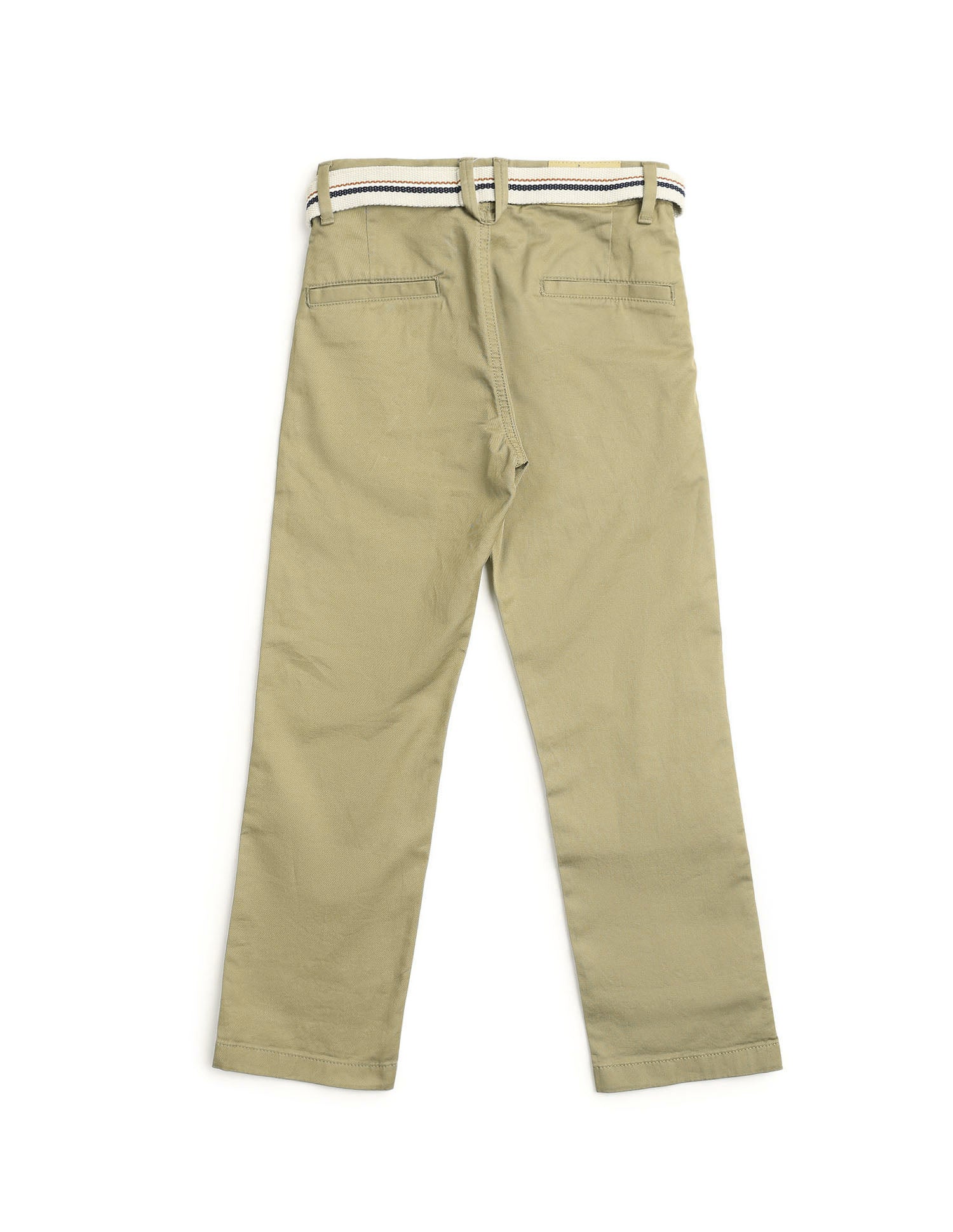 Boys Pure Cotton Slim Fit Trousers Dark Khaki - U.S. POLO ASSN. | Large