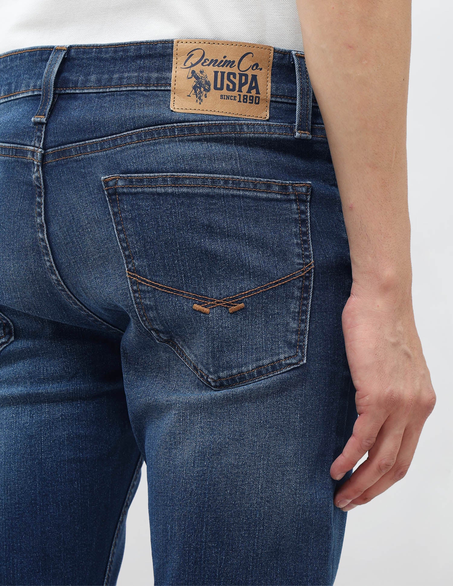 Regallo Skinny Fit Stone Washed Jeans Dark Blue - U.S. Polo Assn. India | Large