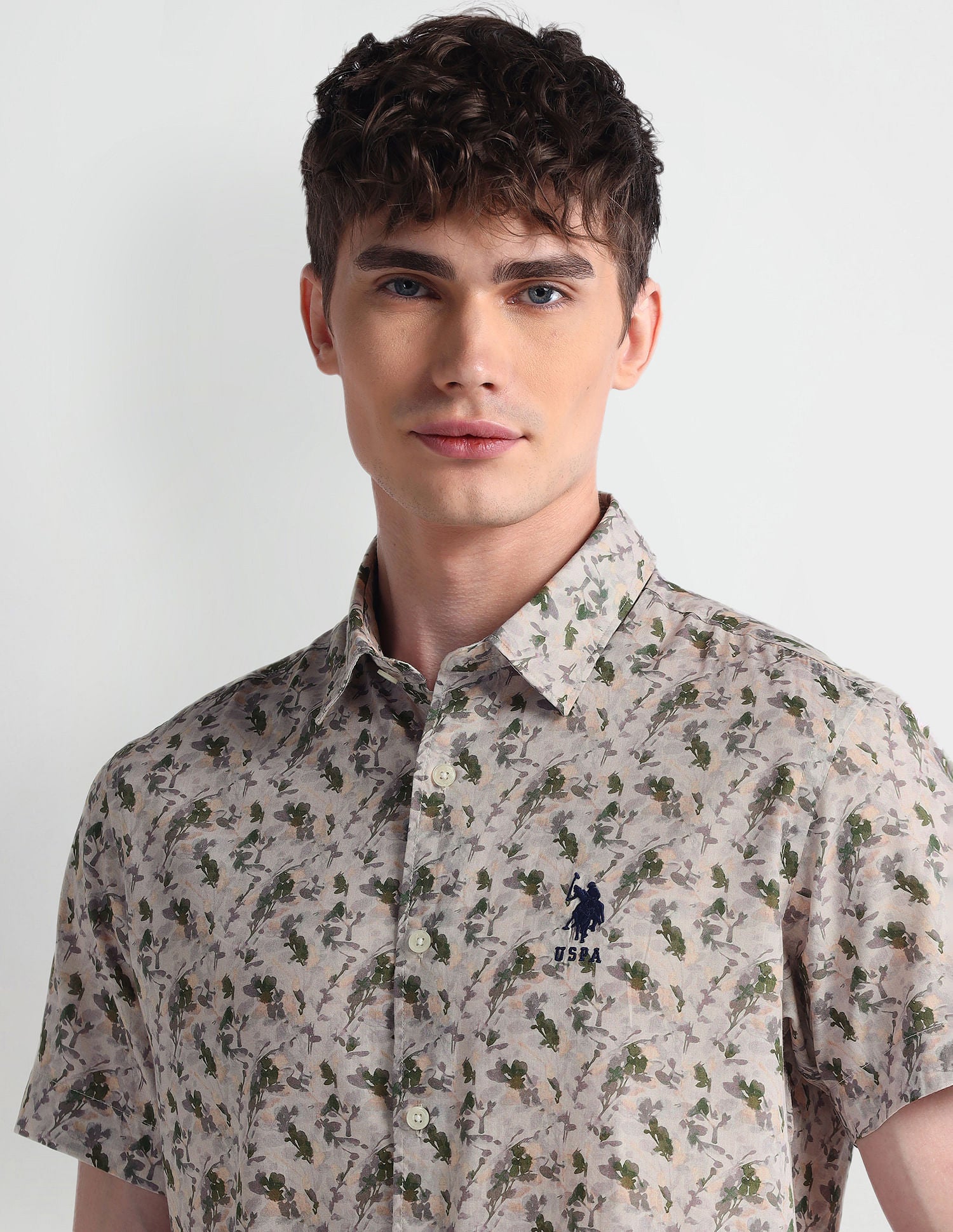 Floral Print Shirt Beige - U.S. POLO ASSN. | Large