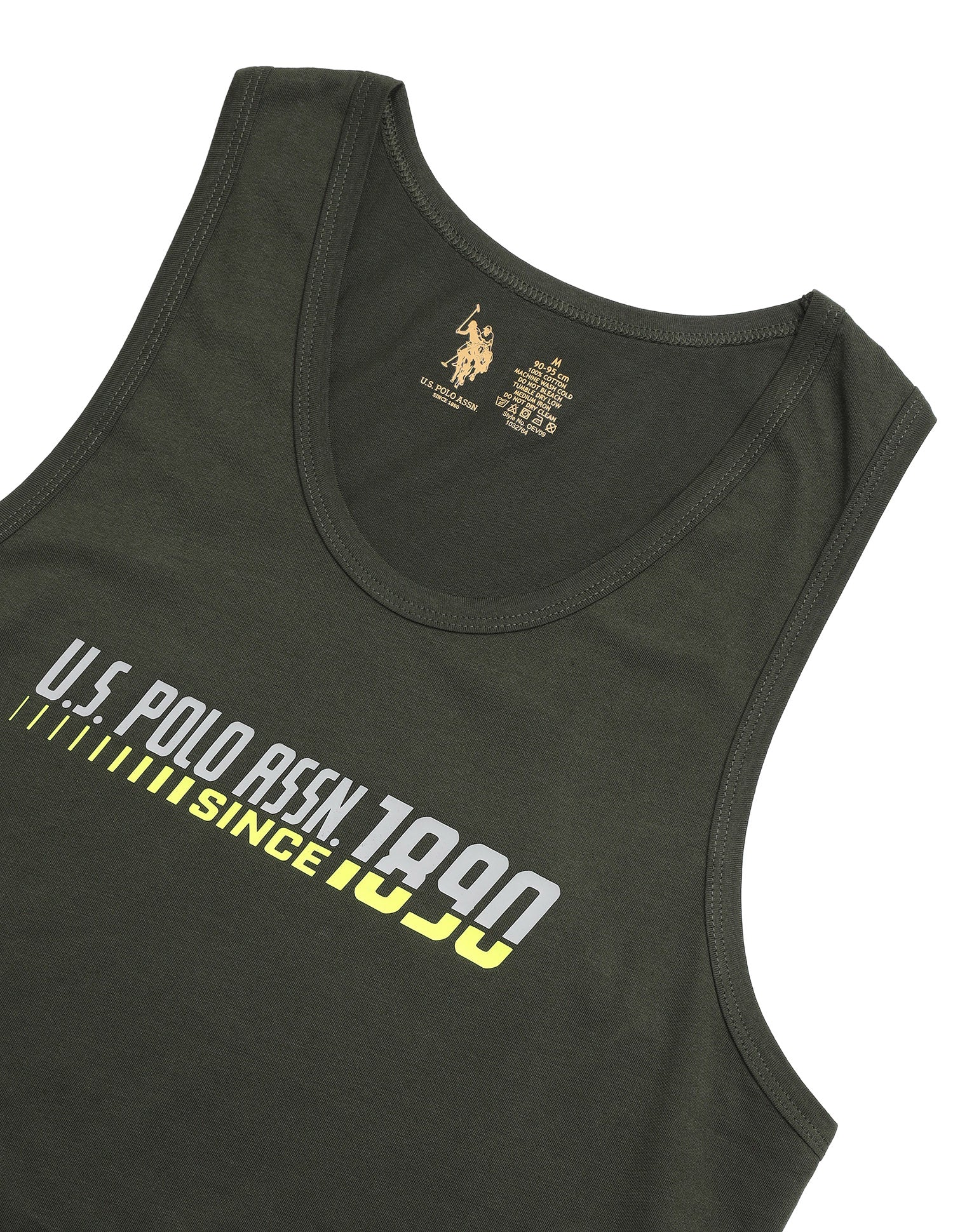 Graphic Printed Antimicrobial OEV09 Vest Olive - U.S. Polo Assn. India | Large