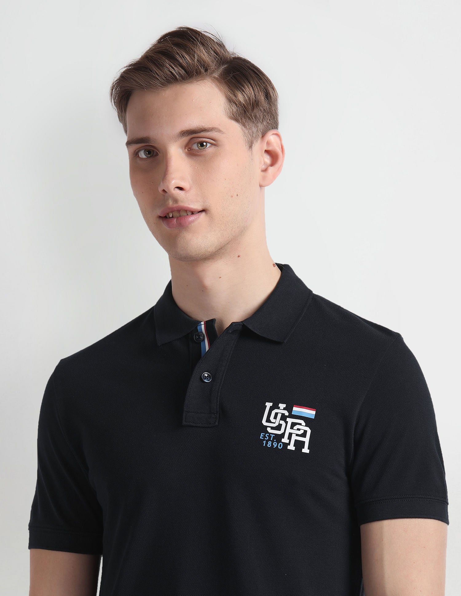 Solid Cotton Polo Shirt Navy - U.S. POLO ASSN. | Large