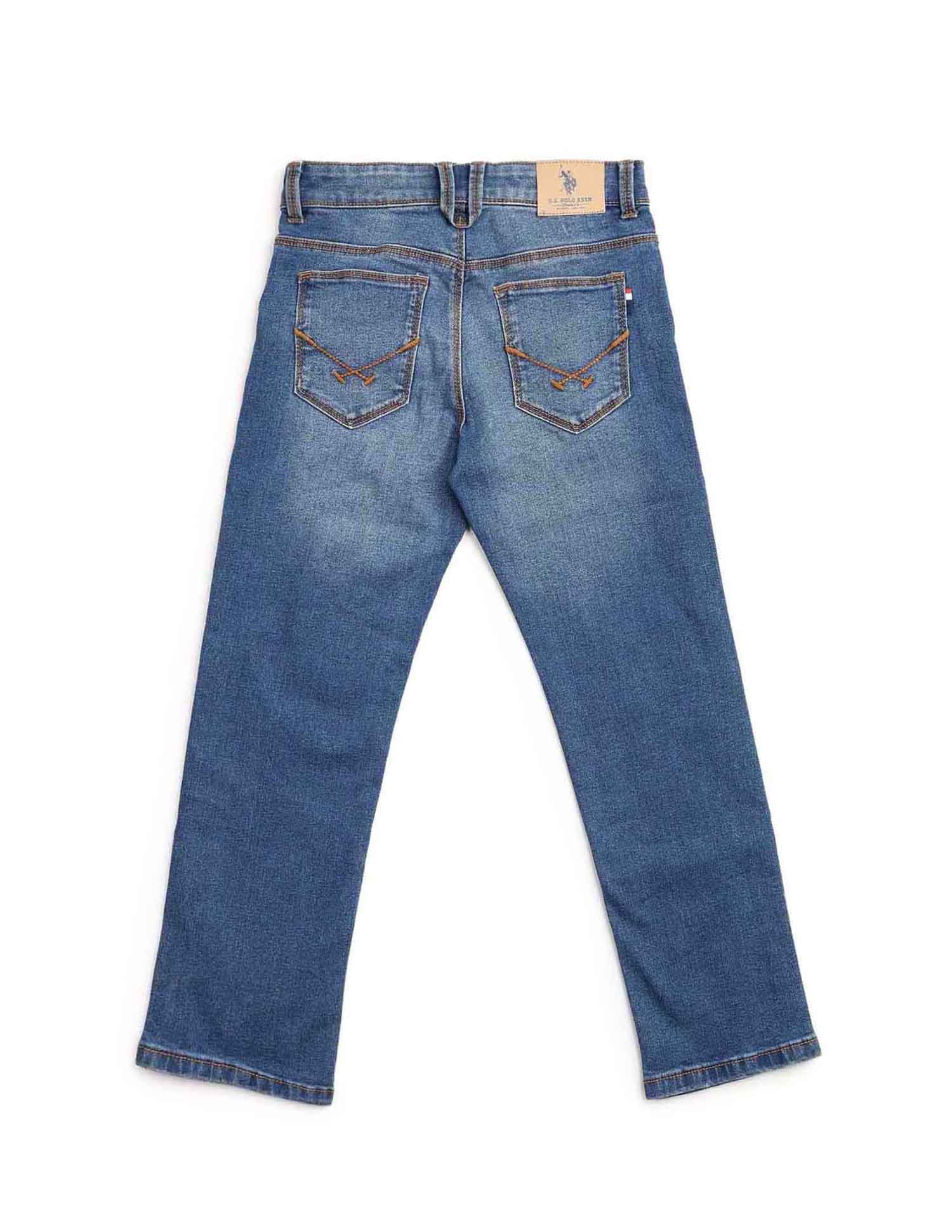 Boys Relaxed Fit Blue Jeans Blue - U.S. POLO ASSN. | Large