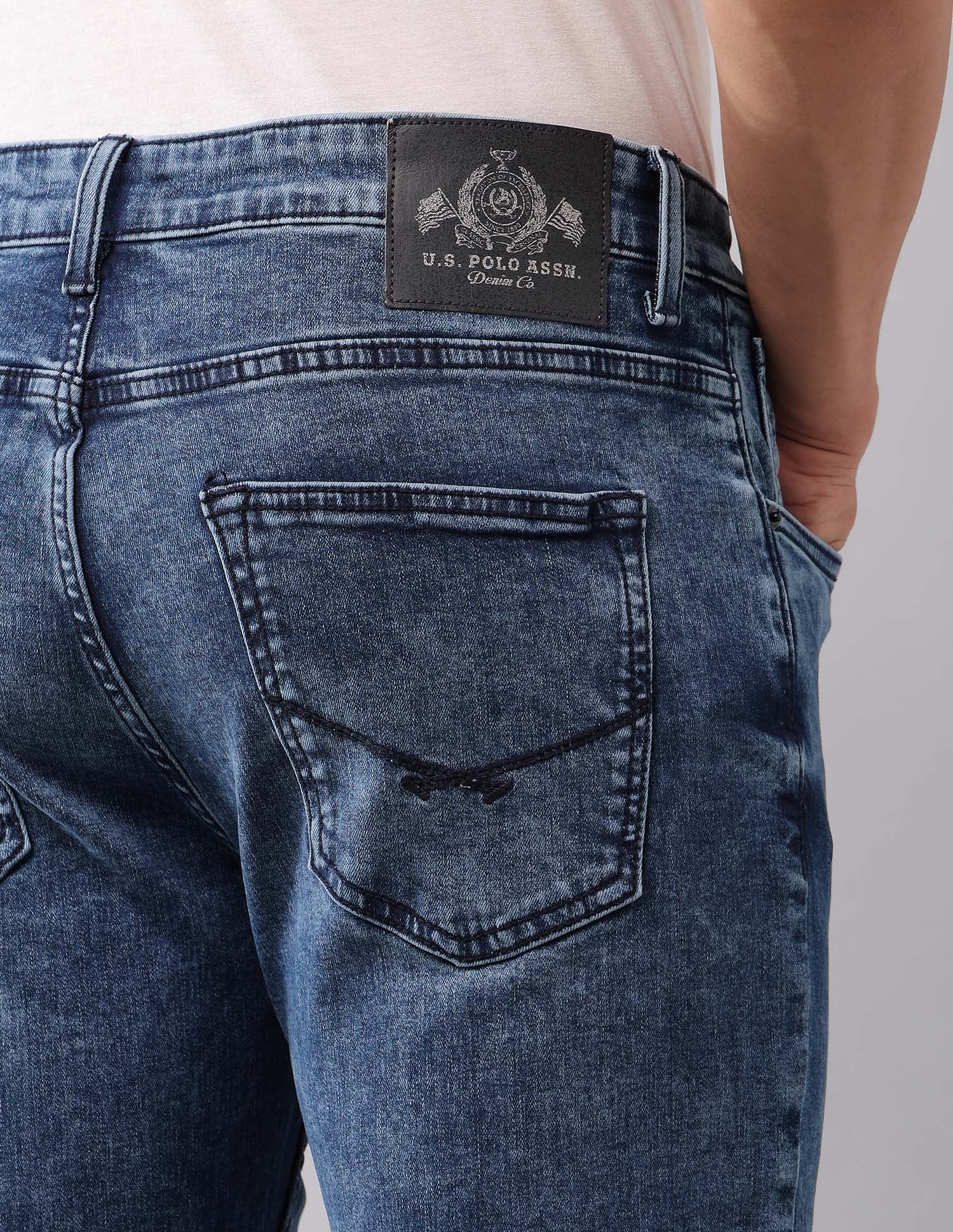 Harold Slim Straight Fit Blue Jeans Blue - U.S. POLO ASSN. | Large