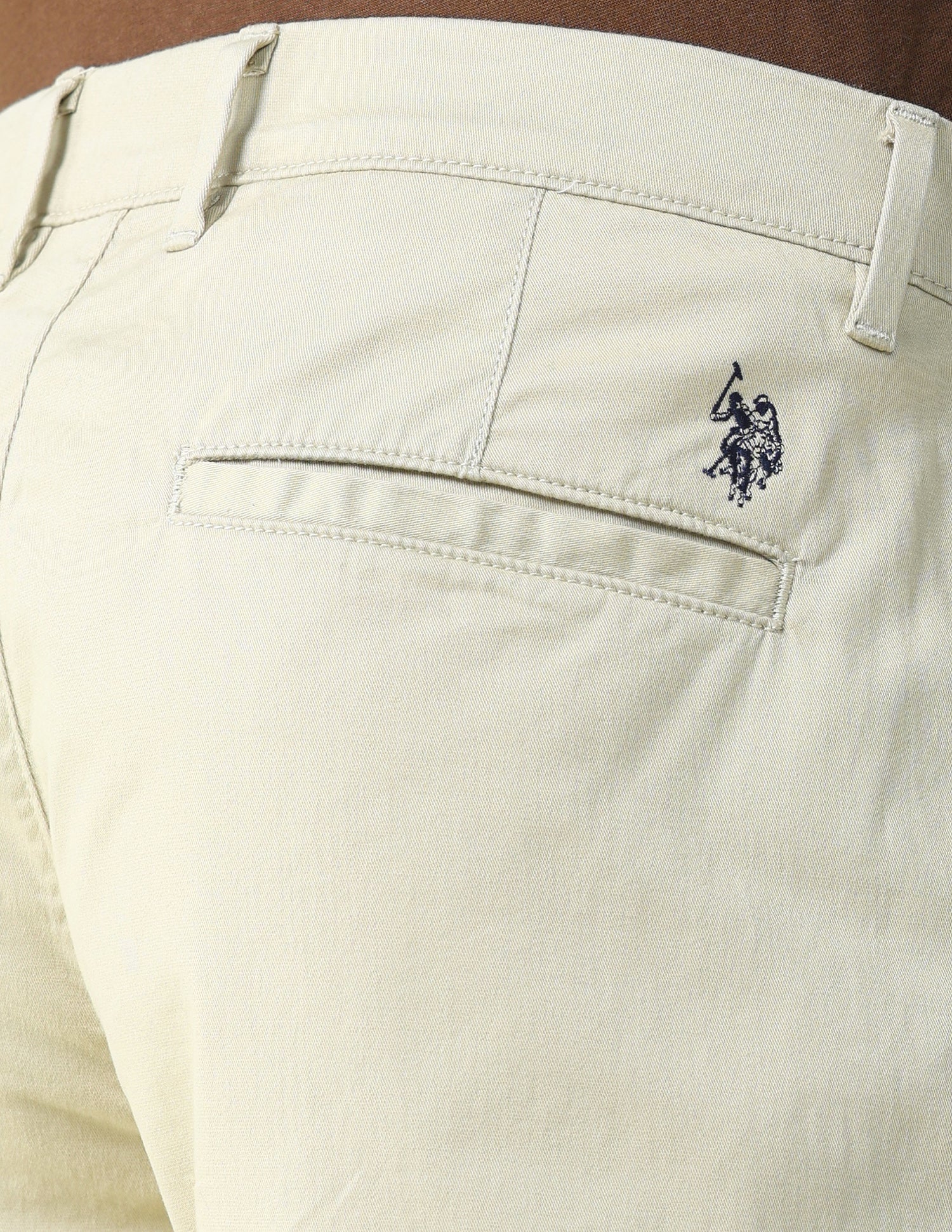 Solid Slim Fit Shorts Beige - U.S. POLO ASSN. | Large