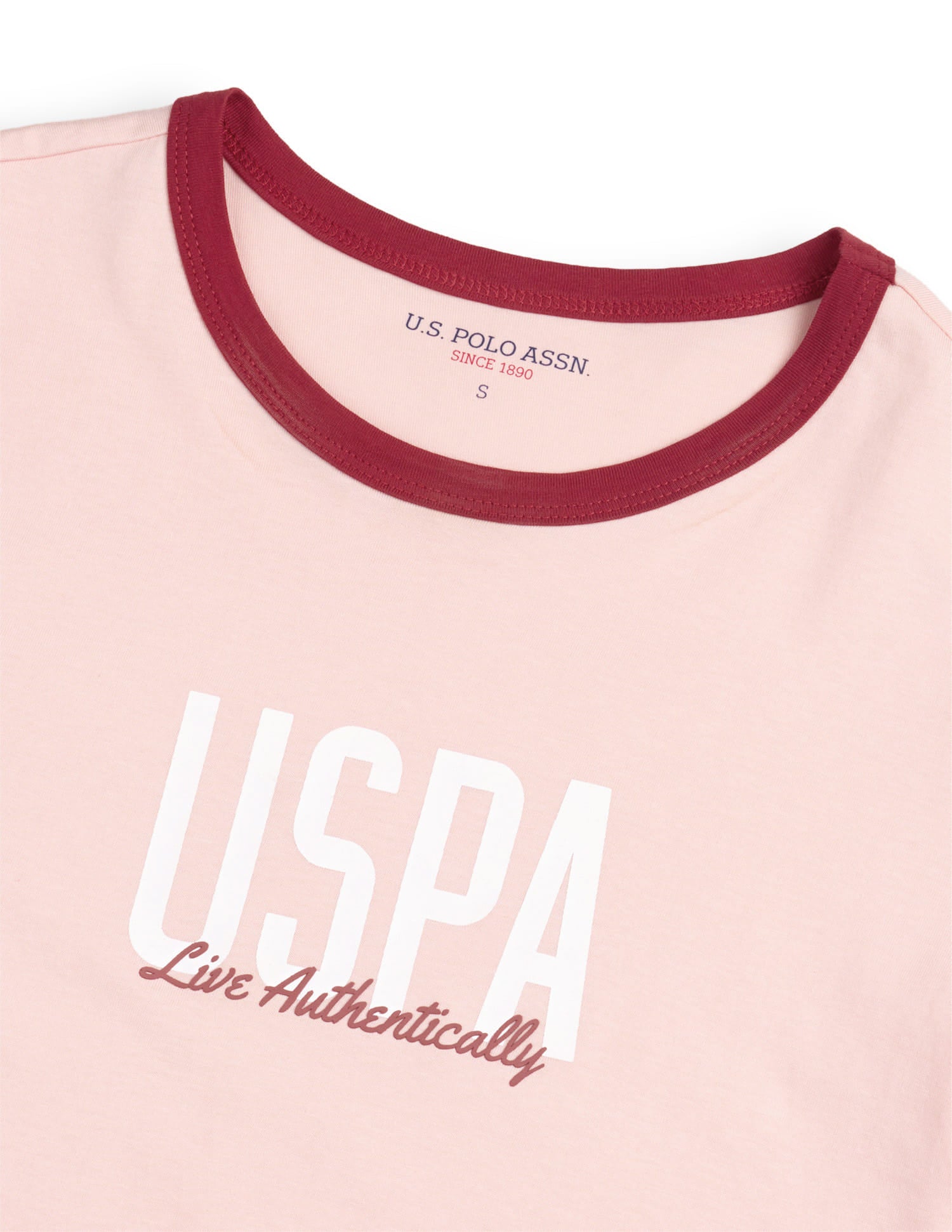 Brand Printed Regular Fit T-Shirt Pink - U.S. Polo Assn. India | Large