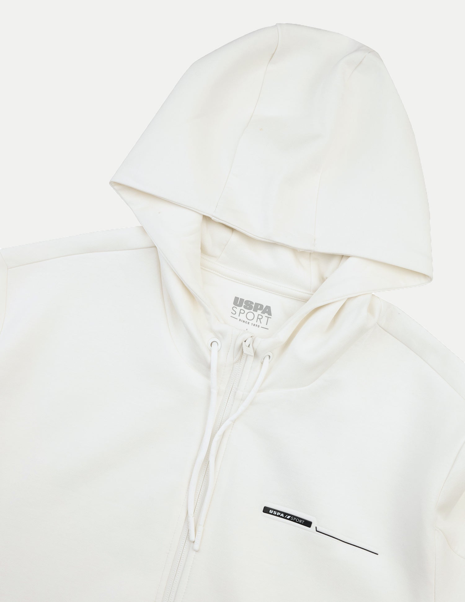 Solid Active Zipper Sweatshirt White - U.S. Polo Assn. India | Large