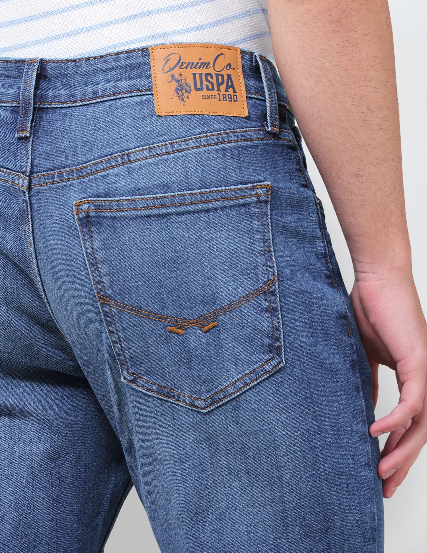 Connor Bootcut Fit Blue Jeans Mid Blue - U.S. Polo Assn. India | Large