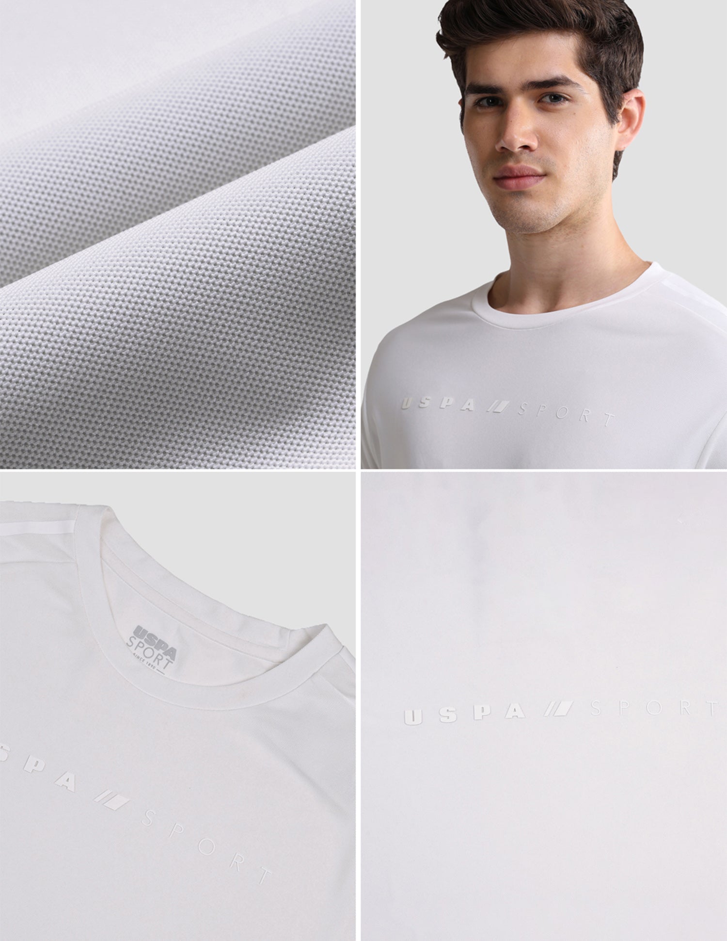 Solid Slim Fit Active T-Shirt White - U.S. Polo Assn. India | Large