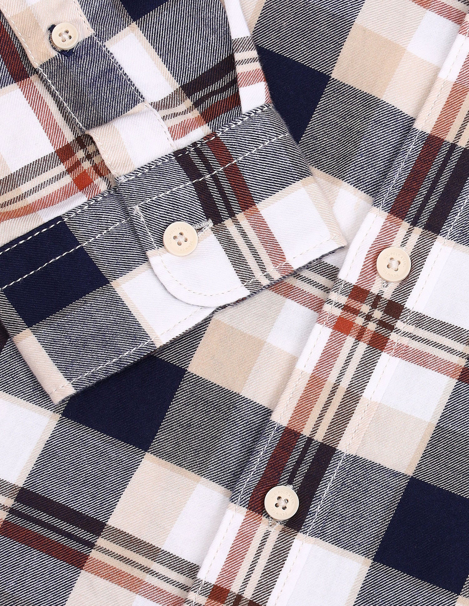 Manhattan Slim Fit Checked Shirt Mustard - U.S. Polo Assn. India | Large