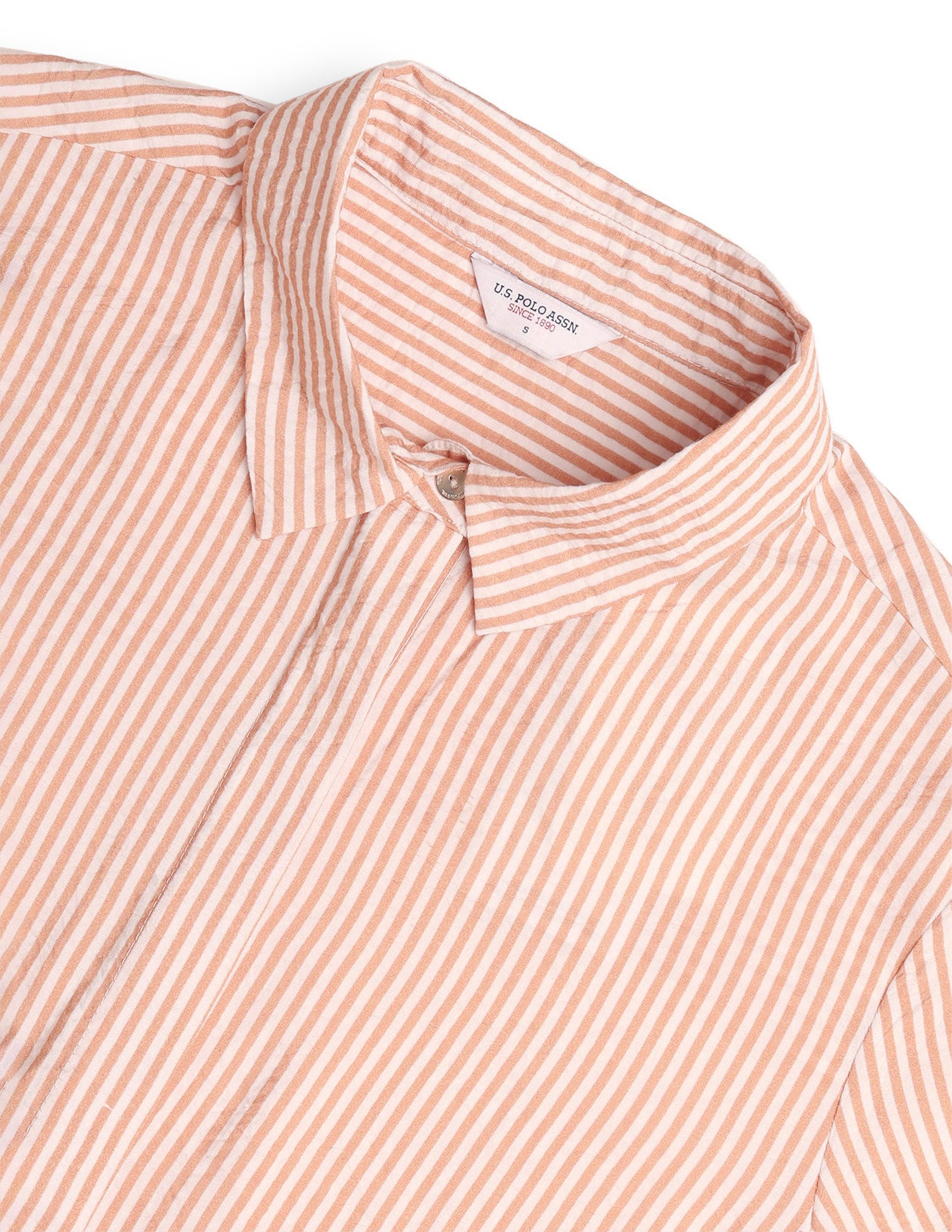 Vertical Striped Regular Fit Shirt Mustard - U.S. Polo Assn. India | Large