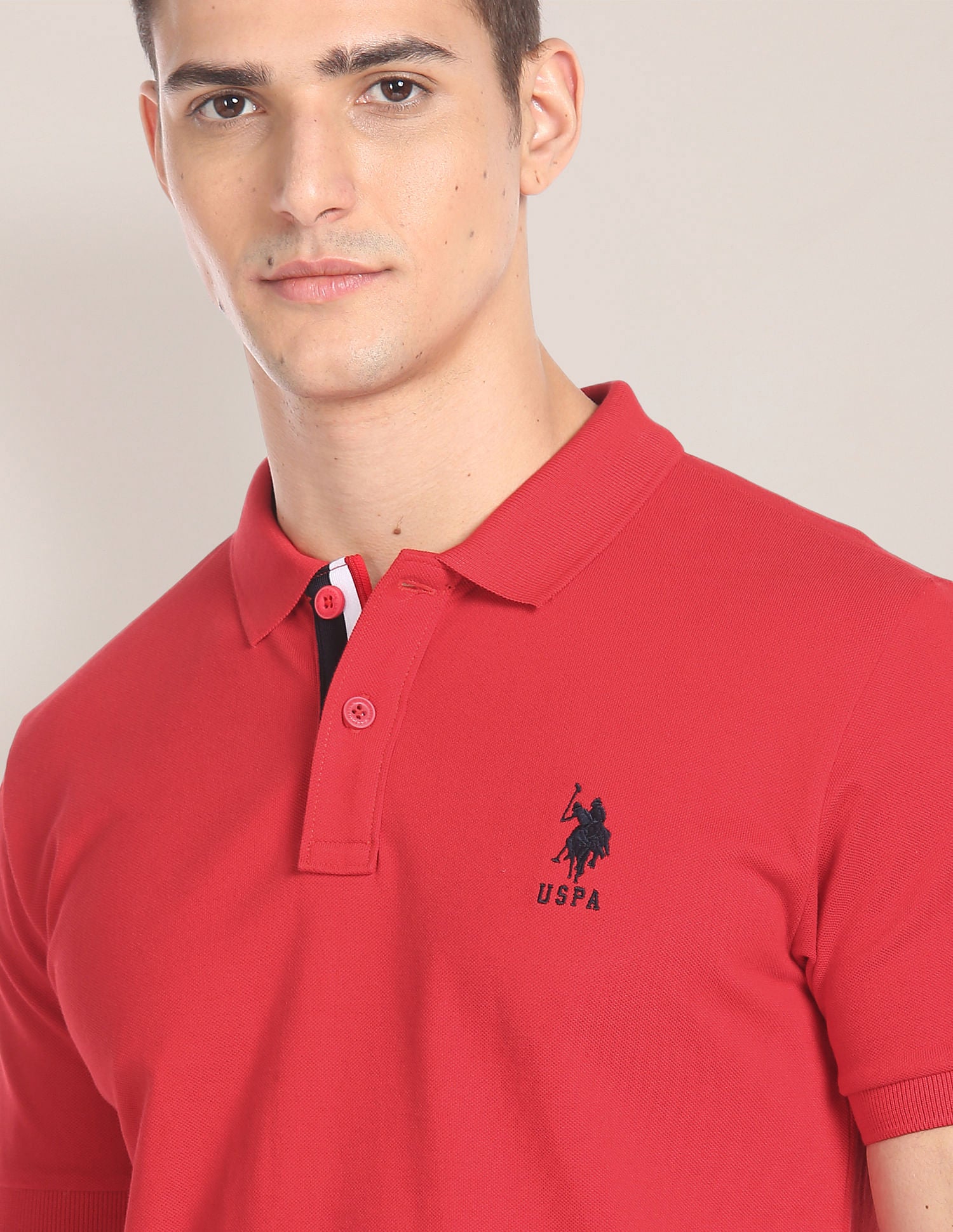 Solid Pique Polo Shirt Red - U.S. POLO ASSN. | Large