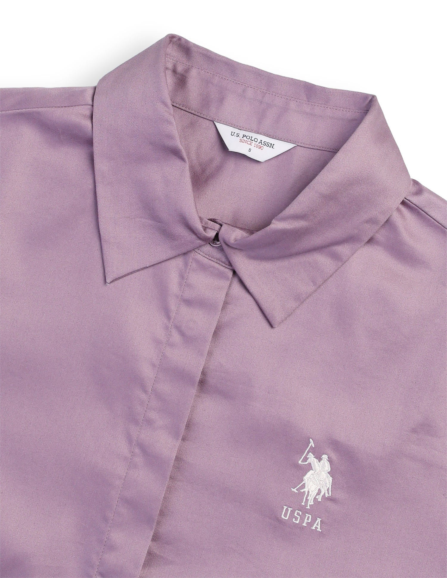 Satin Regular Fit Shirt Mauve - U.S. Polo Assn. India | Large