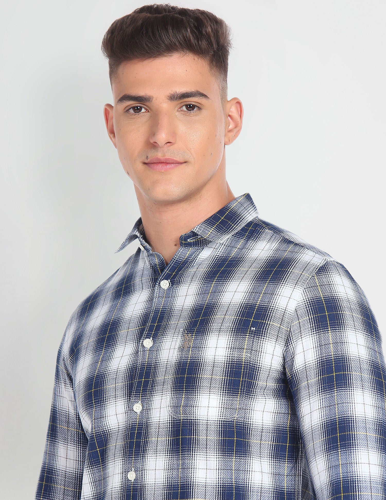 Dupplin Check Twill Shirt Indigo - U.S. POLO ASSN. | Large