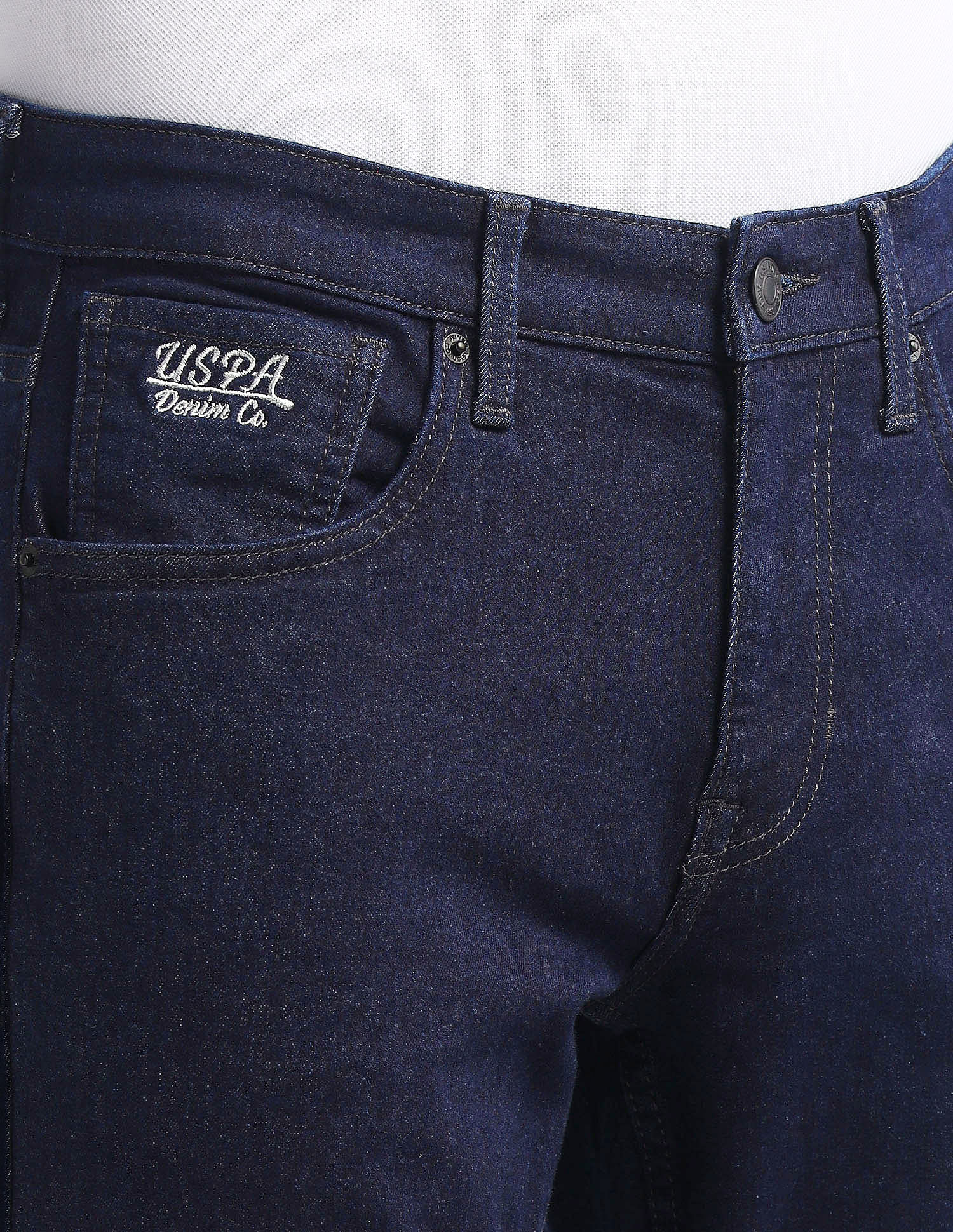 Brandon Slim Tapered Fit Blue Jeans Dark Blue - U.S. Polo Assn. India | Large