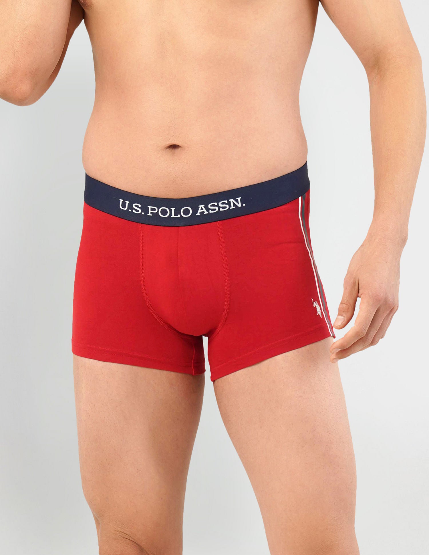 Solid Super Soft ET001 Trunks - Pack Of 2 Red and White - U.S. POLO ASSN. | Large