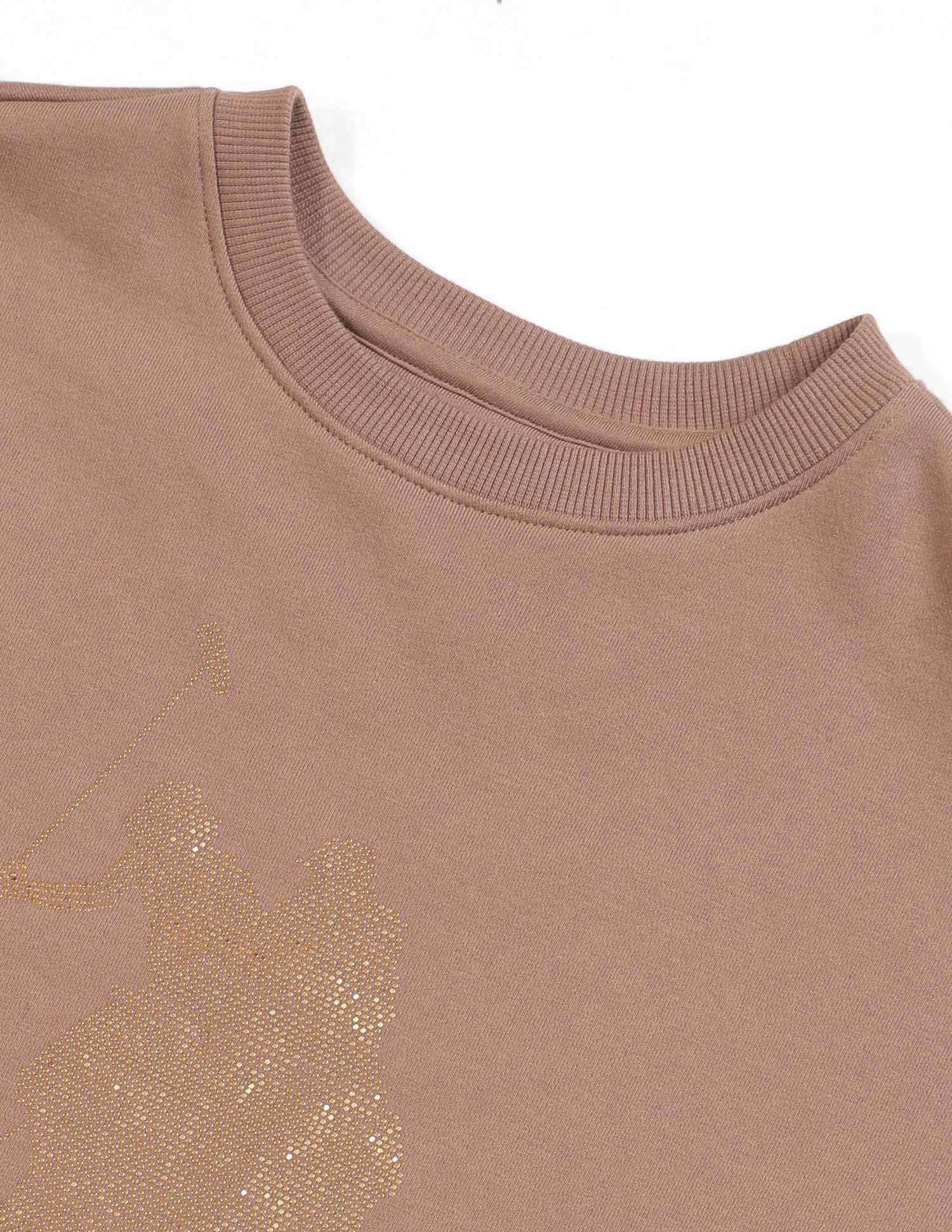 Drop Shoulder Brand Printed Sweatshirt Brown - U.S. POLO ASSN. | Large