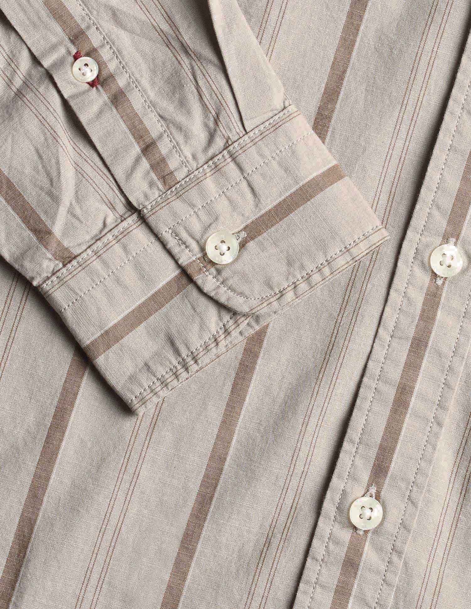 Vertical Striped Regular Fit Shirt Khaki - U.S. Polo Assn. India | Large