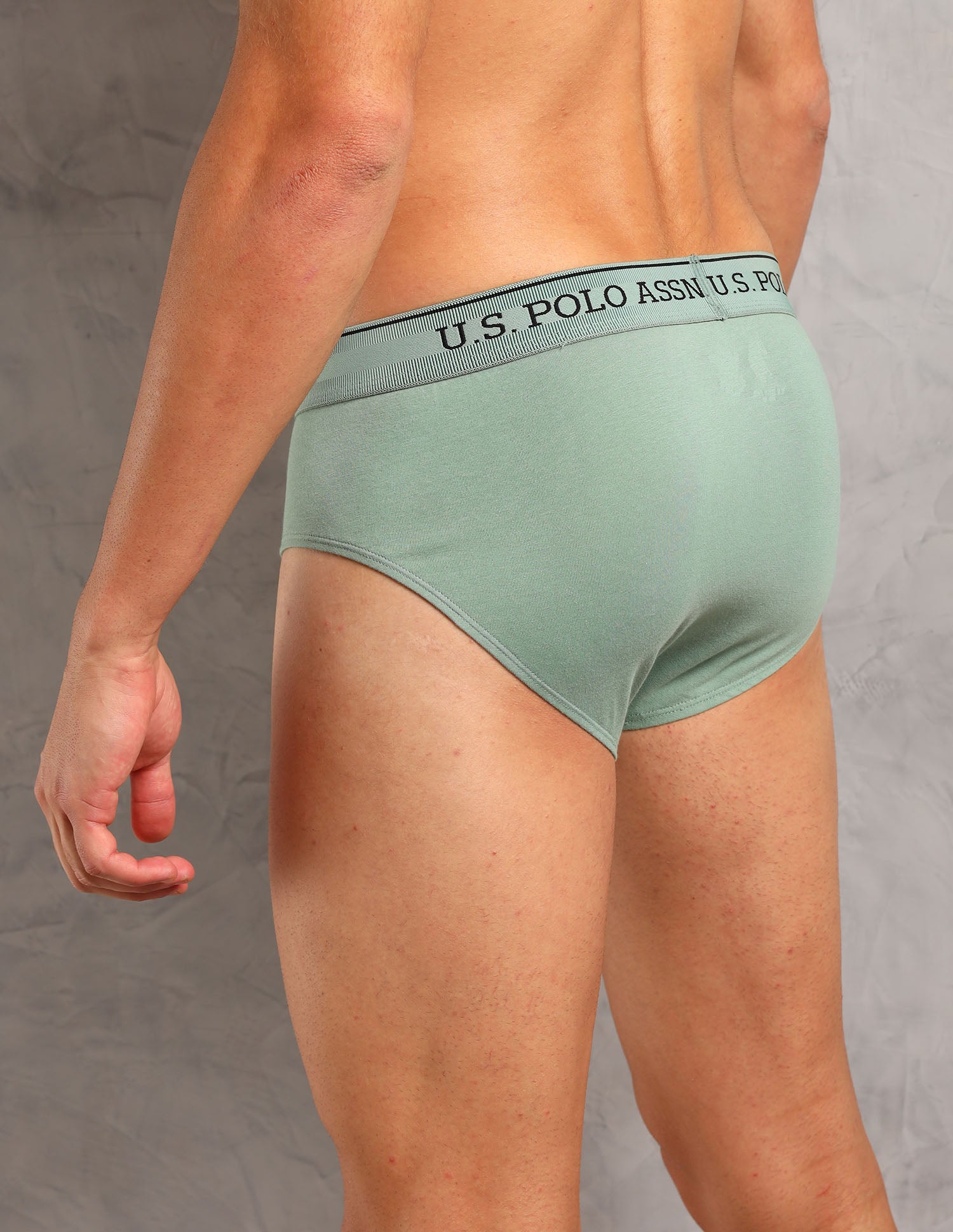 Moisture Wicking Cotton OEB17 Briefs - Pack Of 3 Aop Antle, Aop Oatmeal and Granite Green - U.S. POLO ASSN. | Large