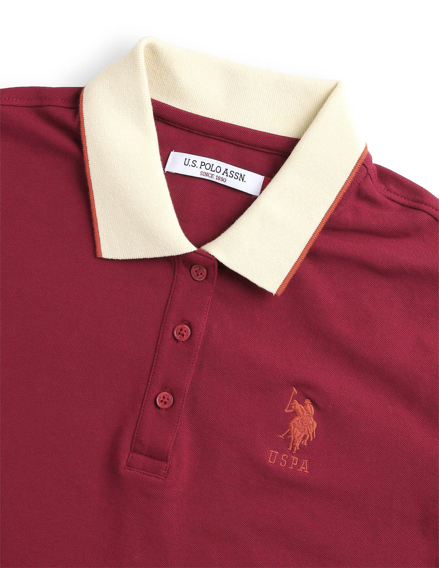 Solid Relaxed Fit Polo Shirt Dark Red - U.S. Polo Assn. India | Large