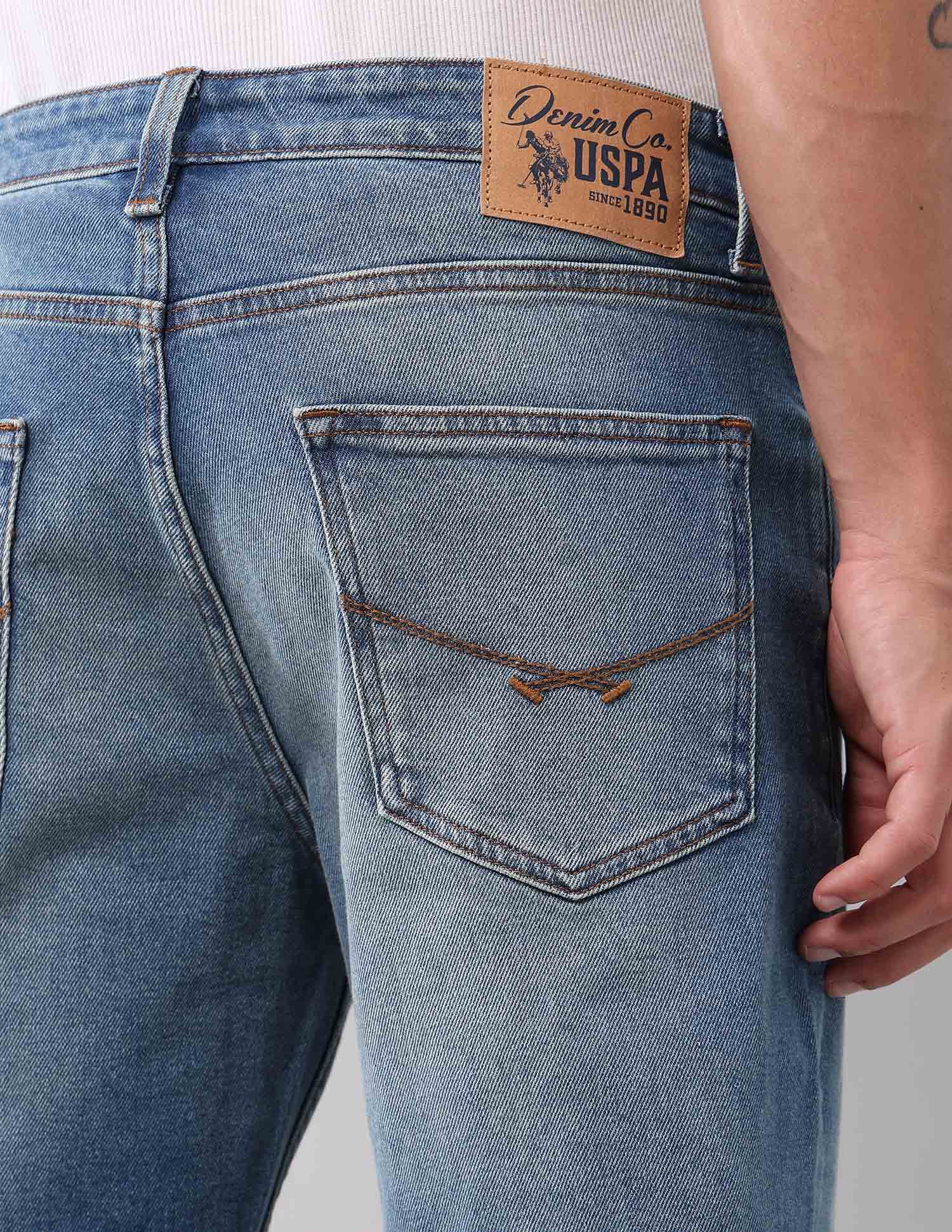 Cole Comfort Cropped Fit Blue Jeans Blue - U.S. POLO ASSN. | Large