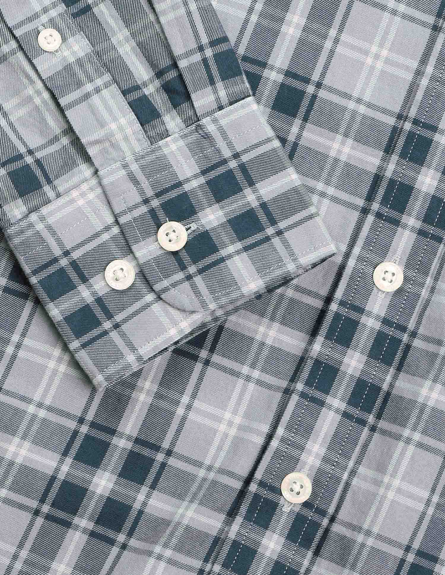 Pure Cotton Grid Tattersall Checked Shirt Grey - U.S. POLO ASSN. | Large