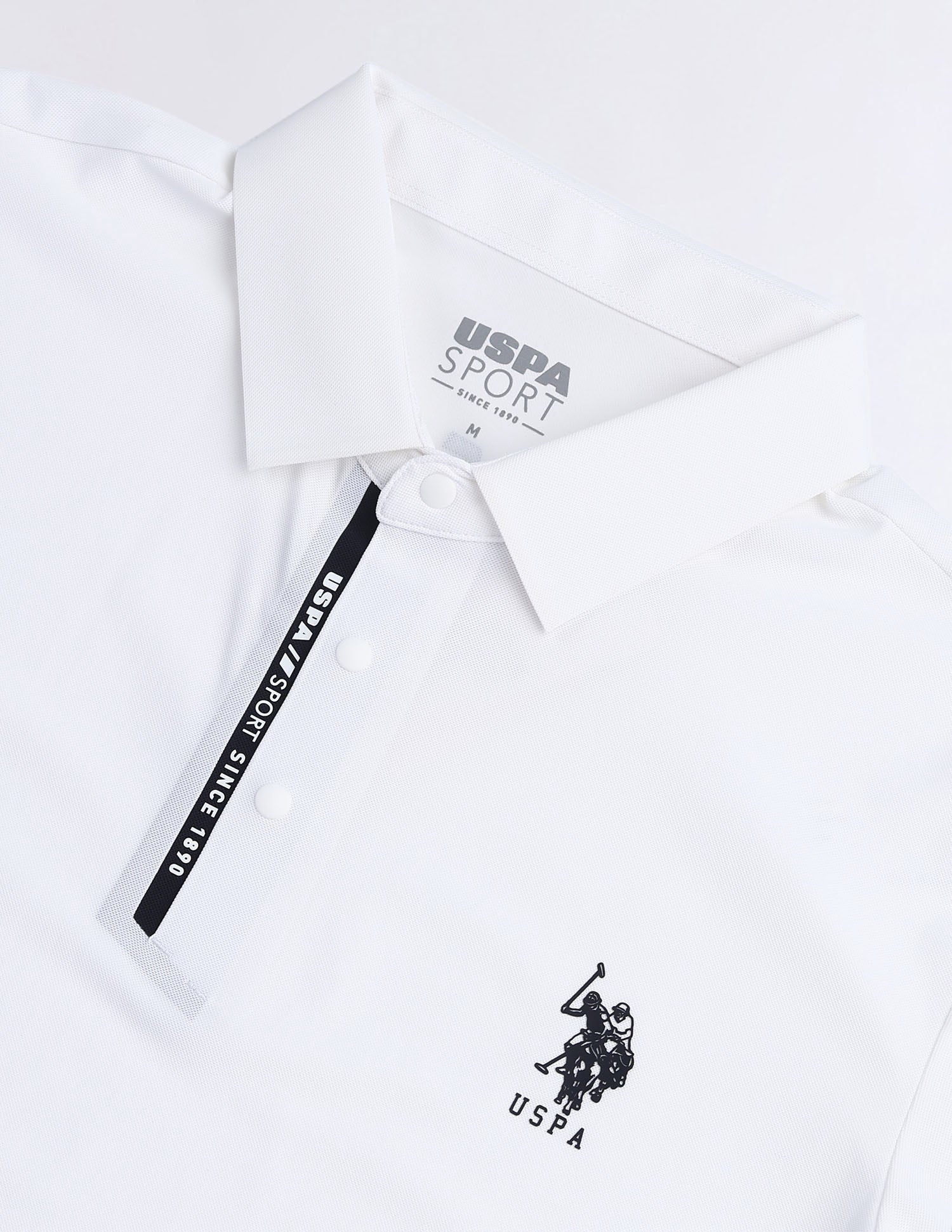 Solid Slim Fit Polo Shirt White - U.S. Polo Assn. India | Large