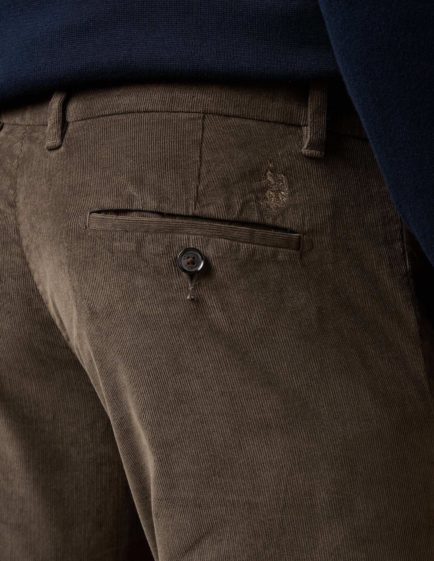 Denver Slim Fit Corduroy Trousers Dark Brown - U.S. Polo Assn. India | Large