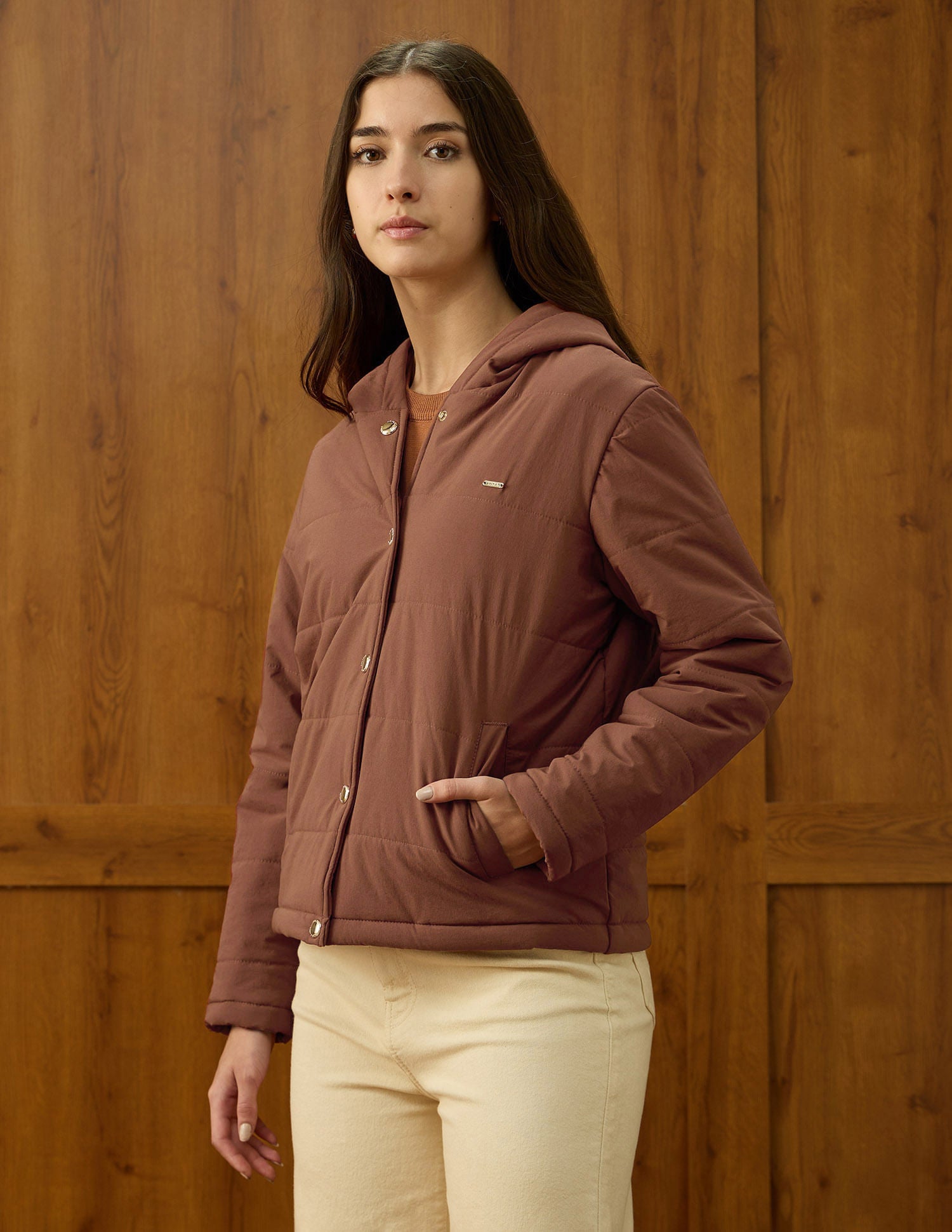 Solid Padded Jacket Brown - U.S. POLO ASSN. | Large