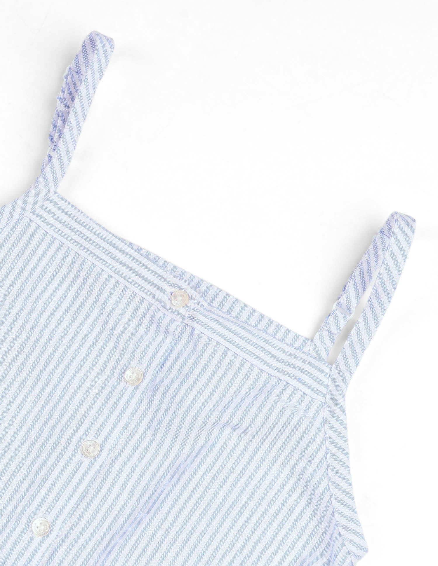 Girls Vertical Striped A-Line Dress Light Blue - U.S. POLO ASSN. | Large