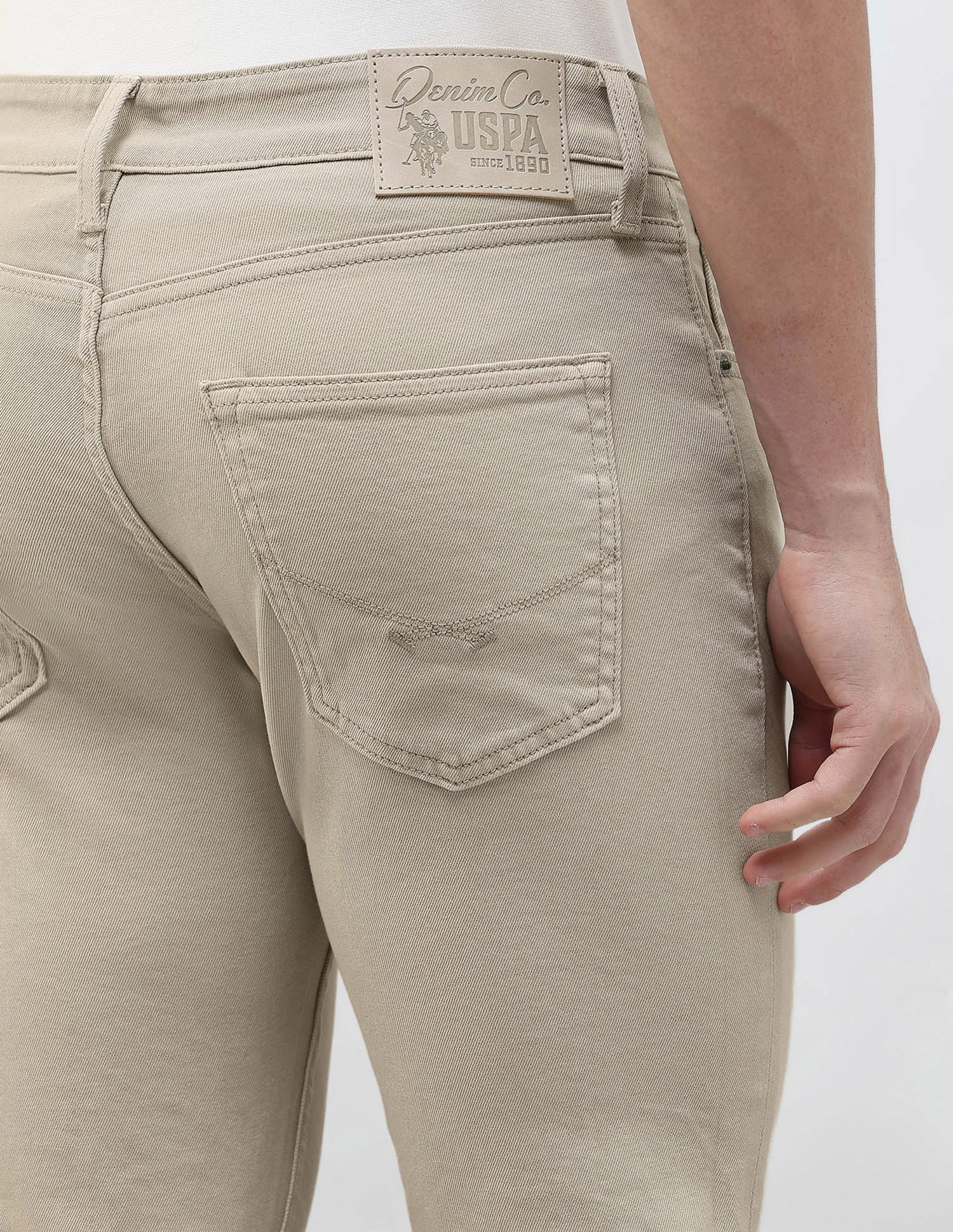 Harold Slim Straight Fit Brown Jeans Khaki - U.S. Polo Assn. India | Large