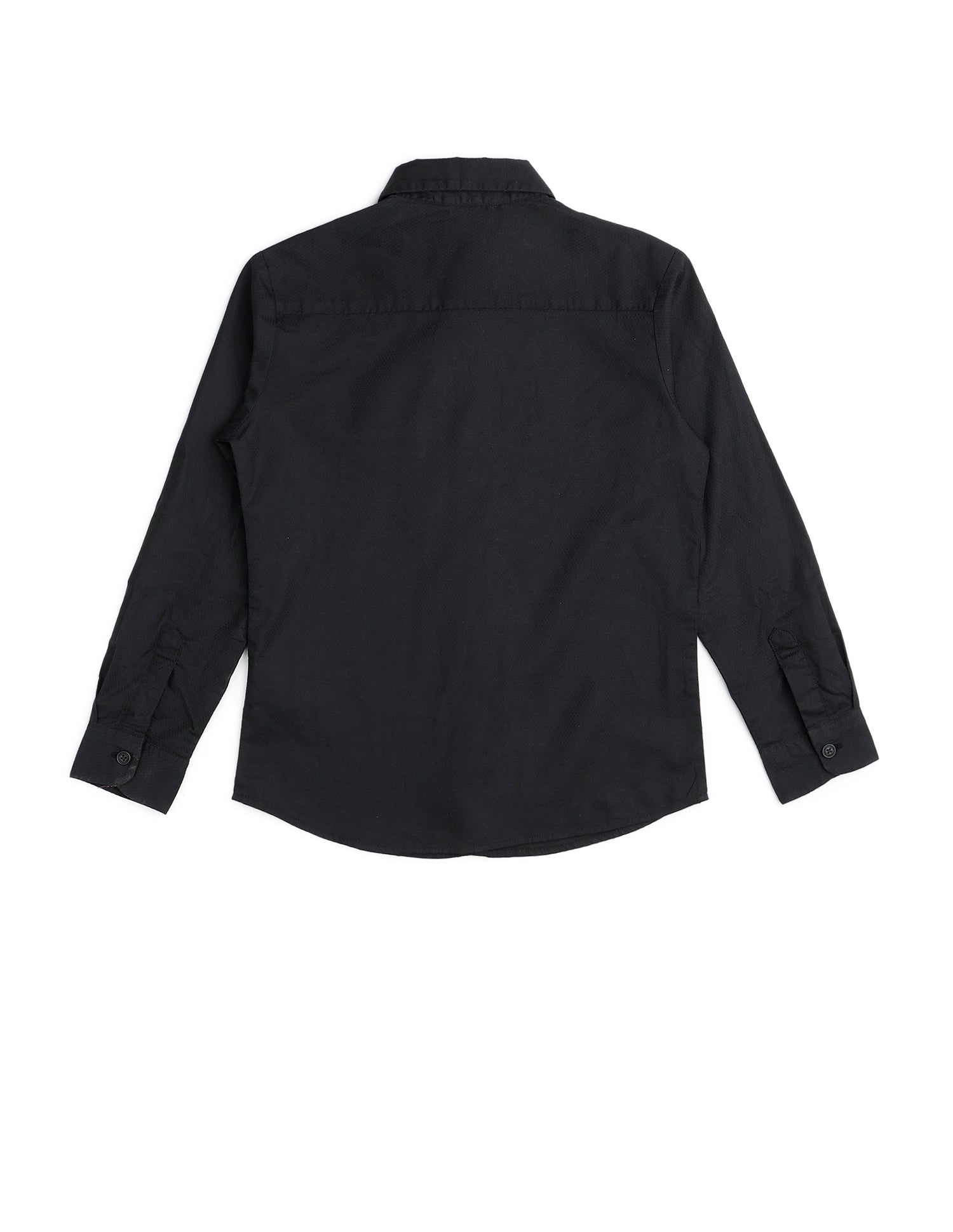 Boys Textured Pure Cotton Shirt Black - U.S. POLO ASSN. | Large