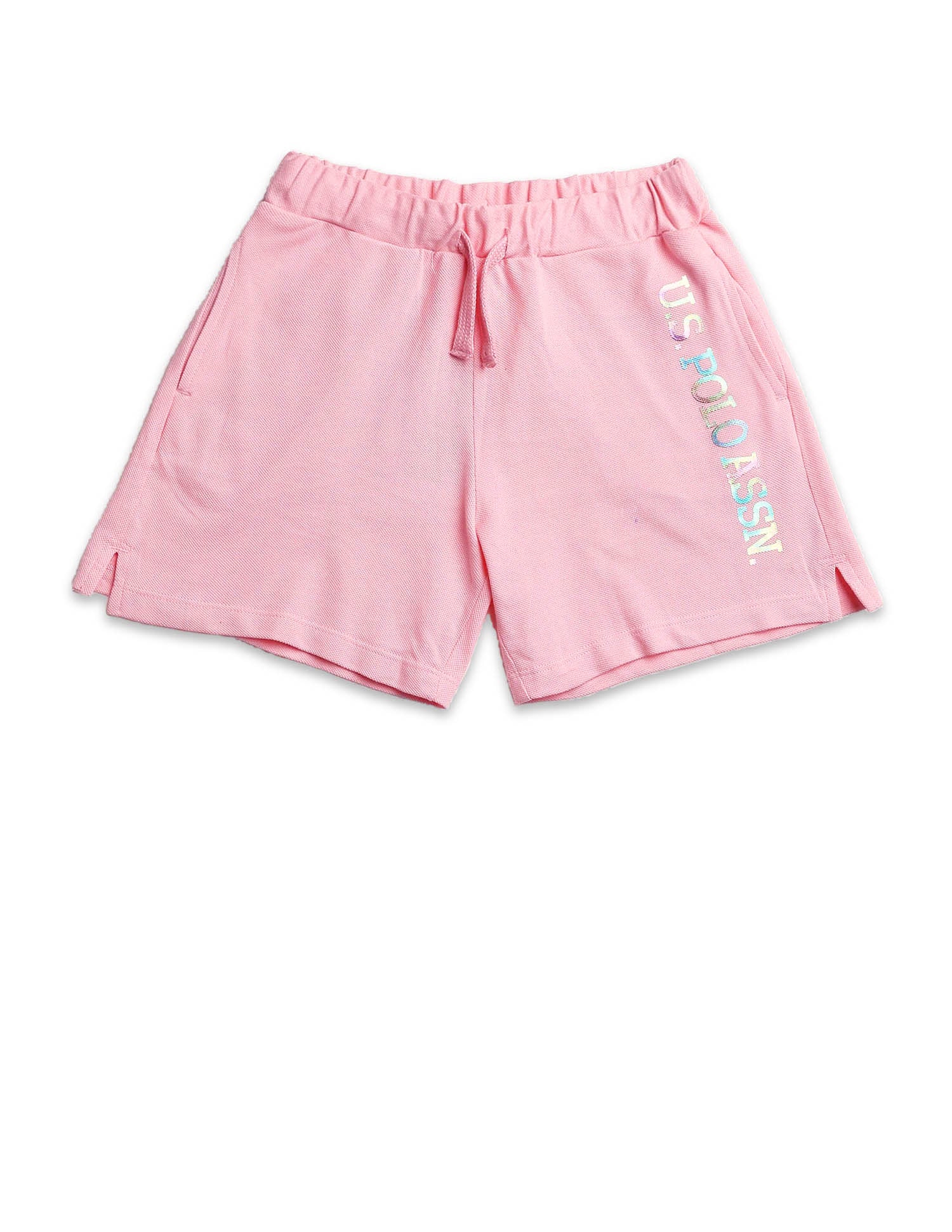 Solid Cotton Coordinate Shorts Light Pink - U.S. Polo Assn. India | Large