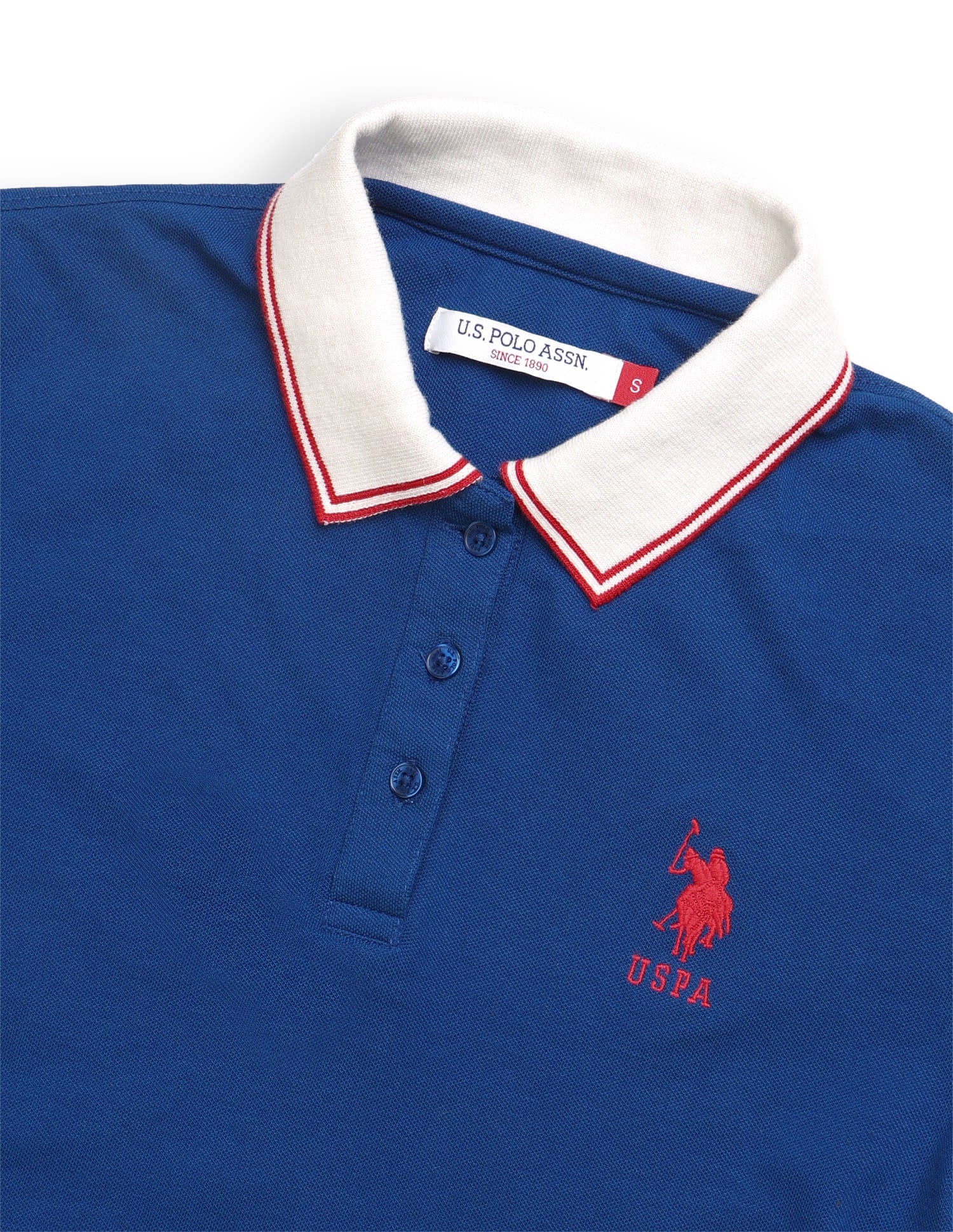 Contrast Collar Regular Fit Polo Shirt Blue - U.S. Polo Assn. India | Large