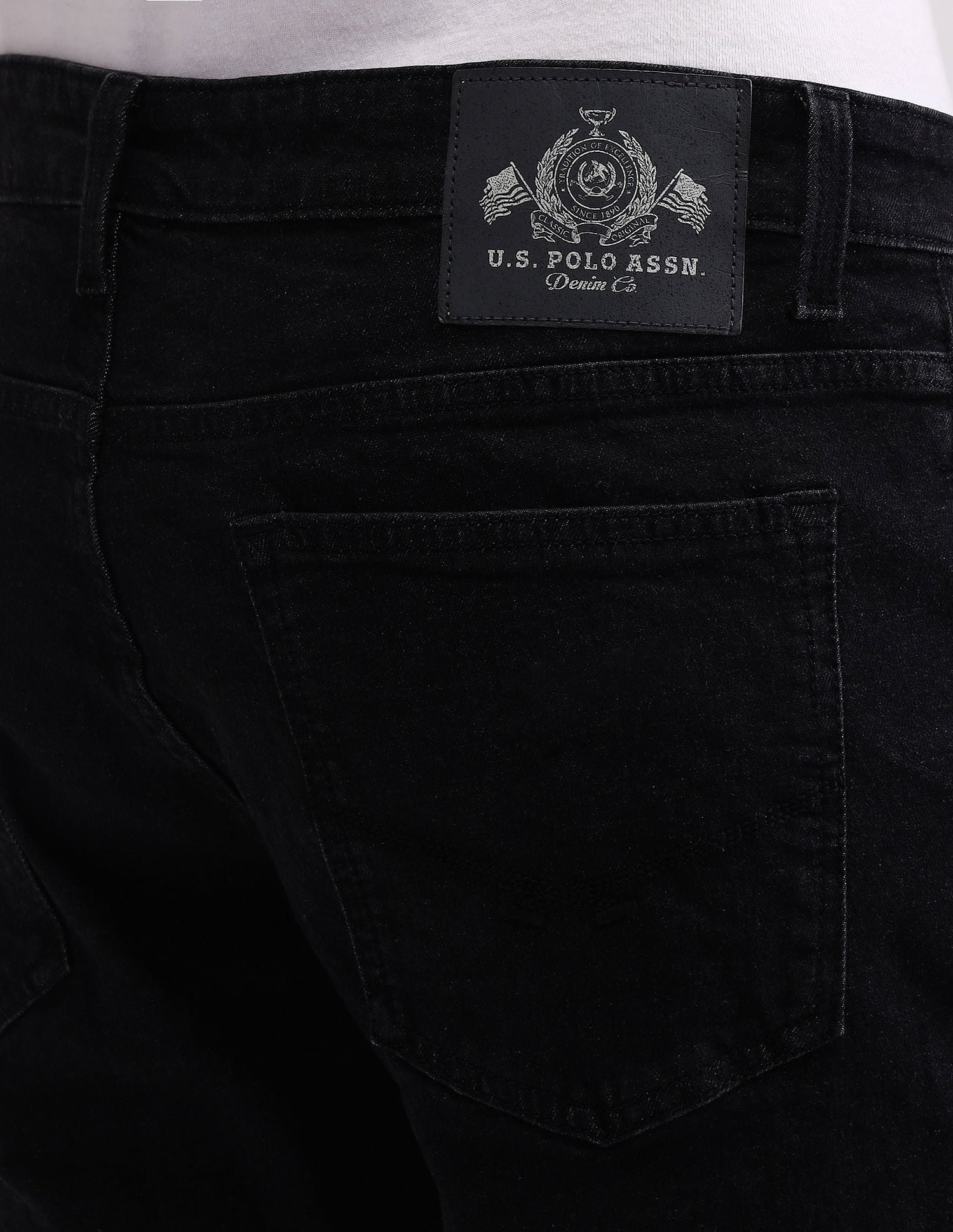 Brandon Slim Tapered Black Jeans Black - U.S. Polo Assn. India | Large