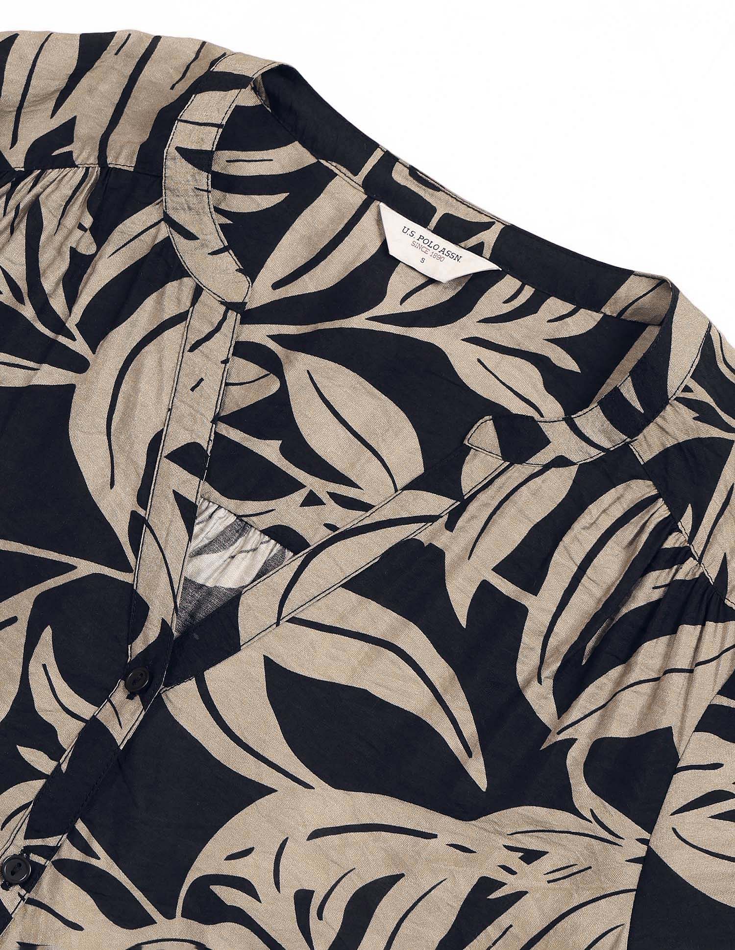Regular Fit Abstract Printed Shirt Black - U.S. Polo Assn. India | Large