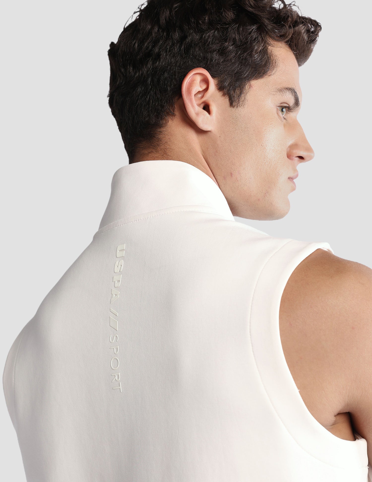 Solid Regular Fit Active Sweatshirt Off White - U.S. Polo Assn. India | Large