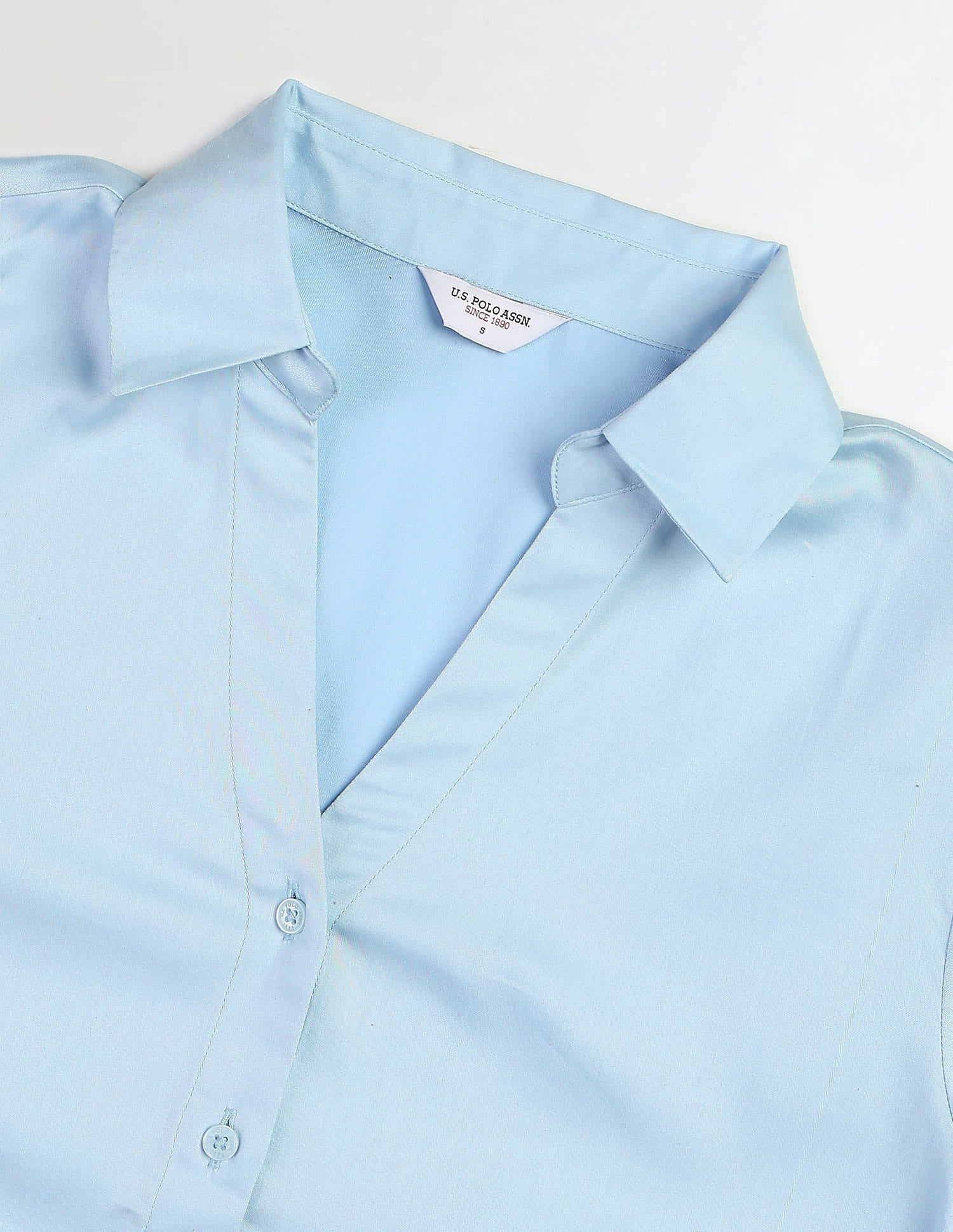 Regular Fit Solid Shirt Light Blue - U.S. Polo Assn. India | Large