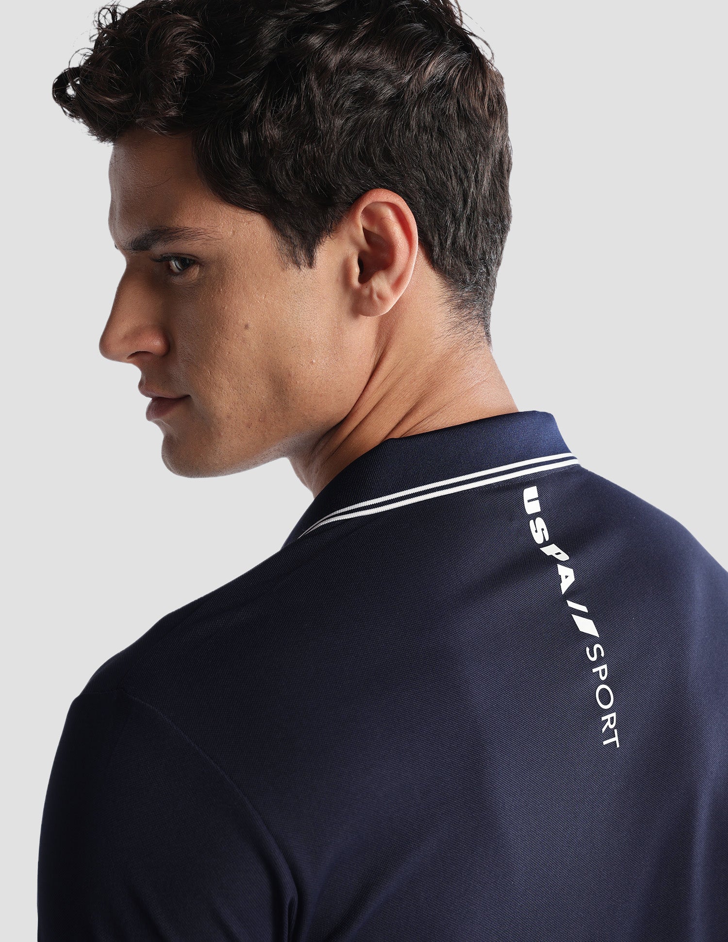 Solid Regular Fit Active Polo Shirt Navy - U.S. Polo Assn. India | Large