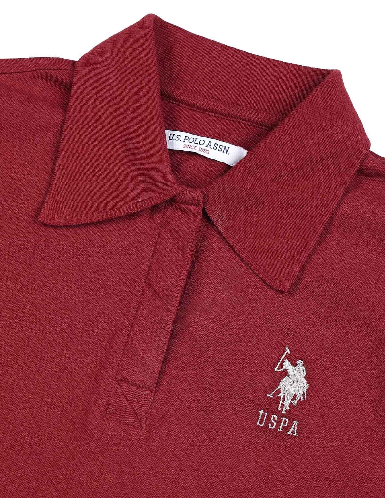 Regular Fit Solid Polo Shirt Maroon - U.S. POLO ASSN. | Large