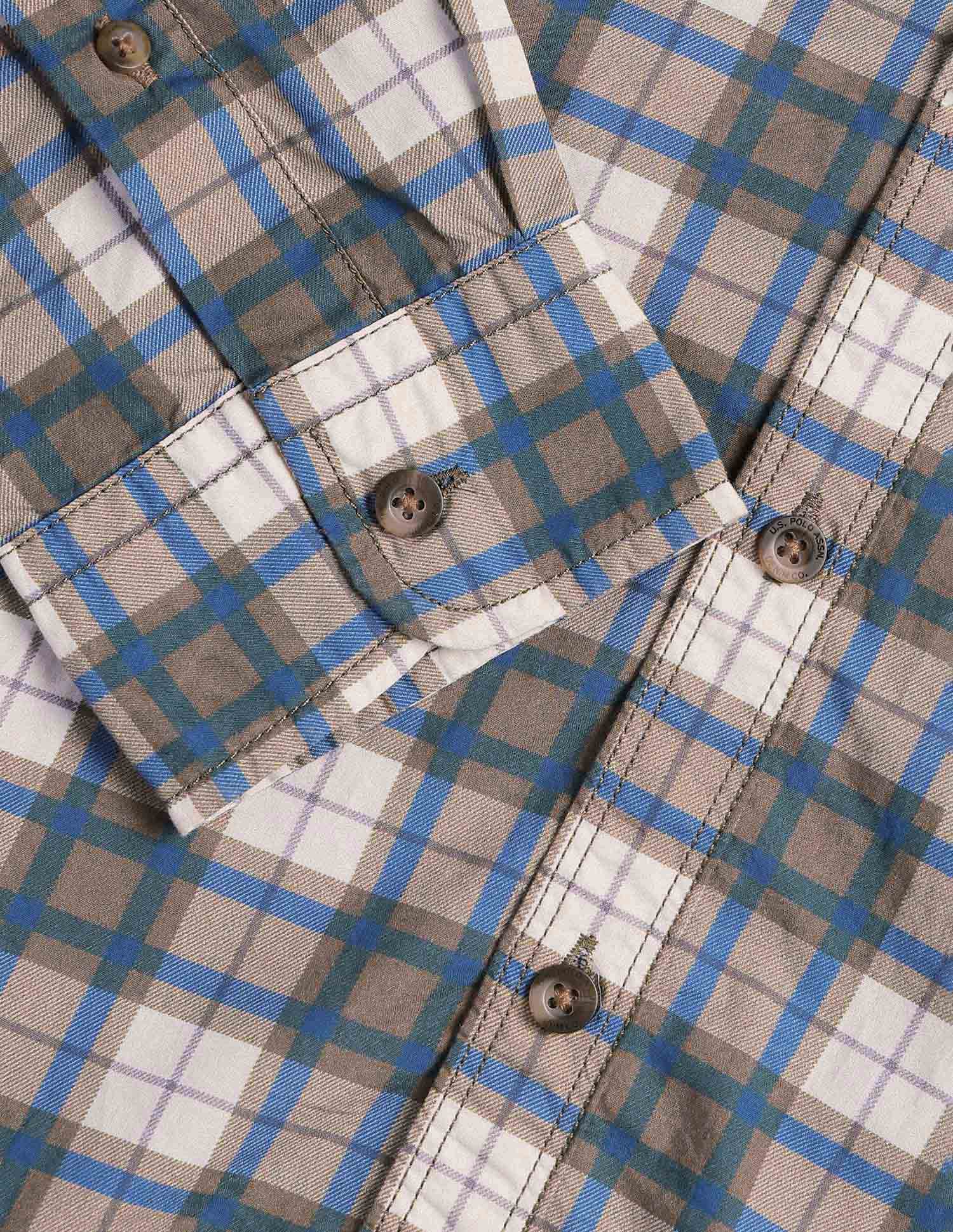 Tartan Button Down Shirt Khaki - U.S. POLO ASSN. | Large