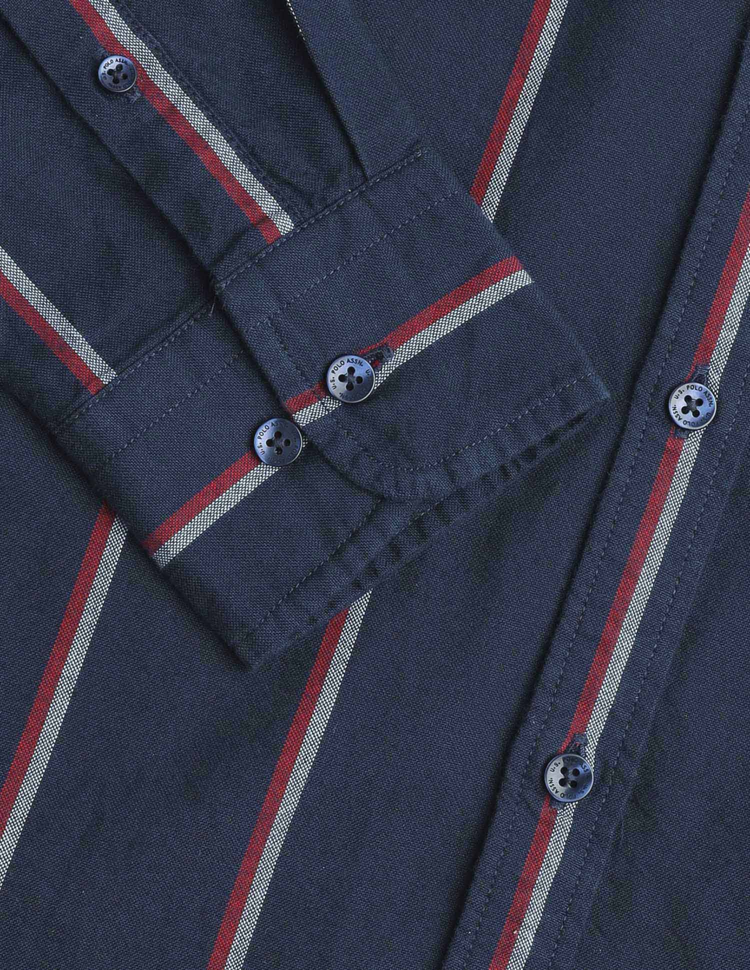 Vertical Striped Oxford Button-Down Shirt Navy - U.S. Polo Assn. India | Large