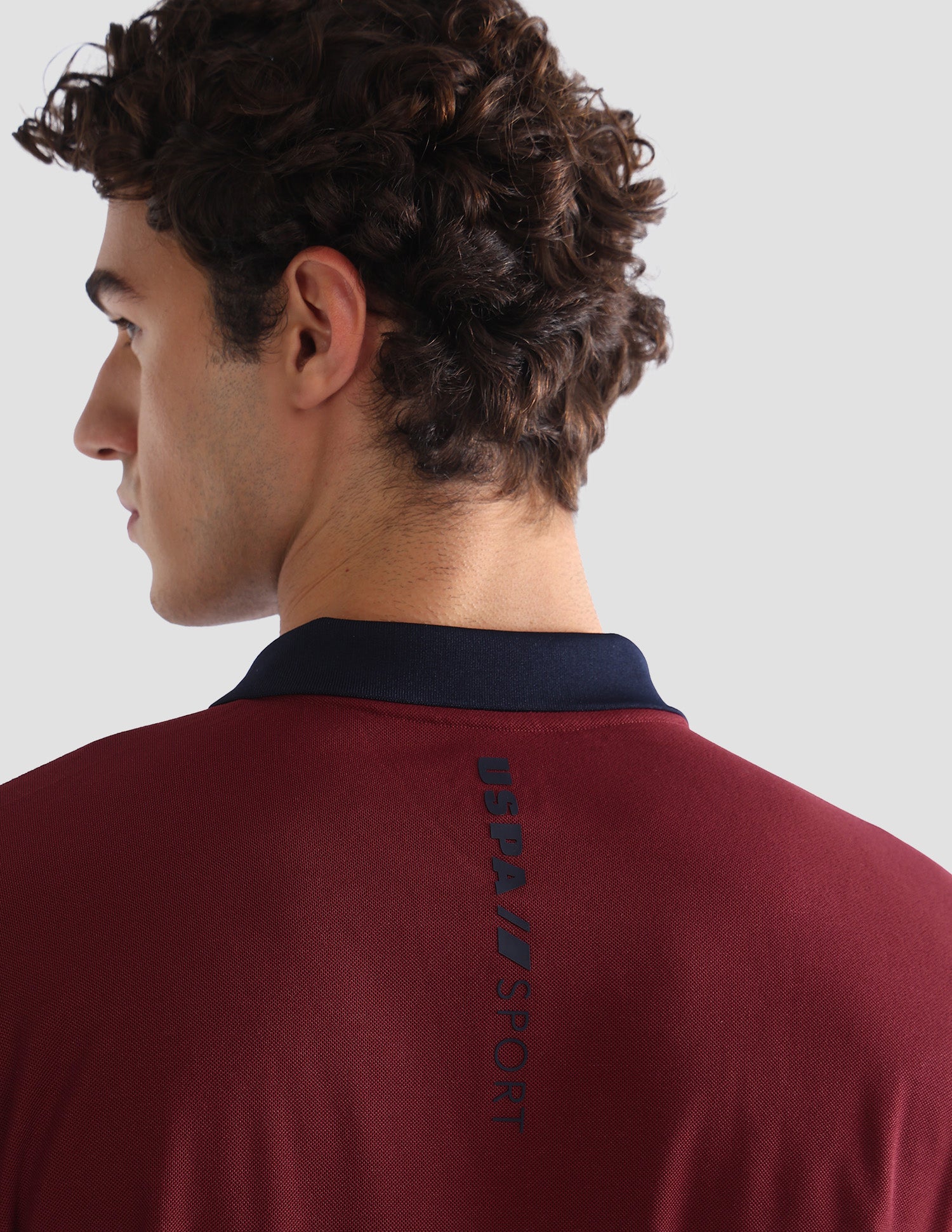 Solid Slim Fit Active Polo Shirt Maroon - U.S. Polo Assn. India | Large