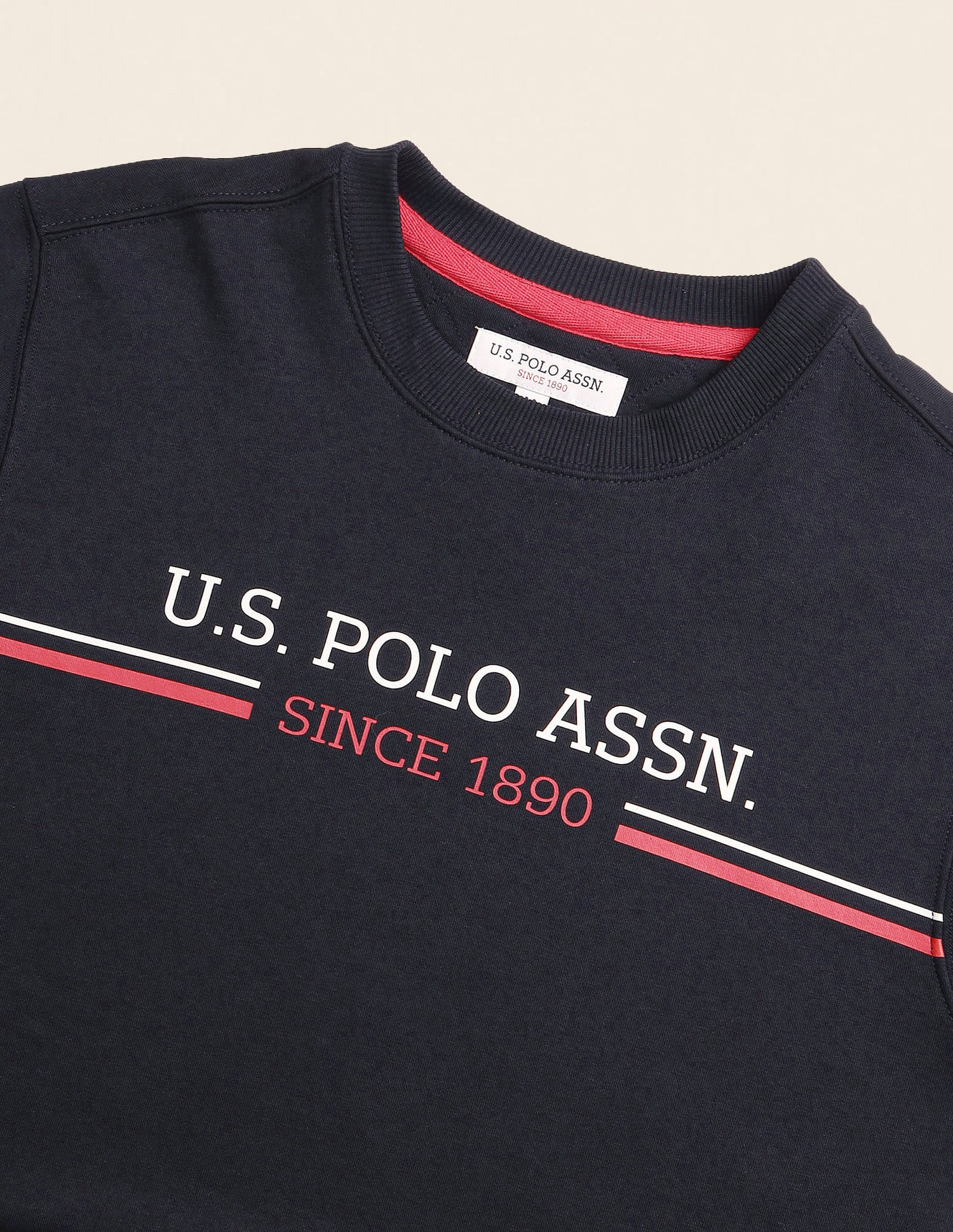 Crew Neck Printed Logo Sweatshirt Navy - U.S. Polo Assn. India | Large
