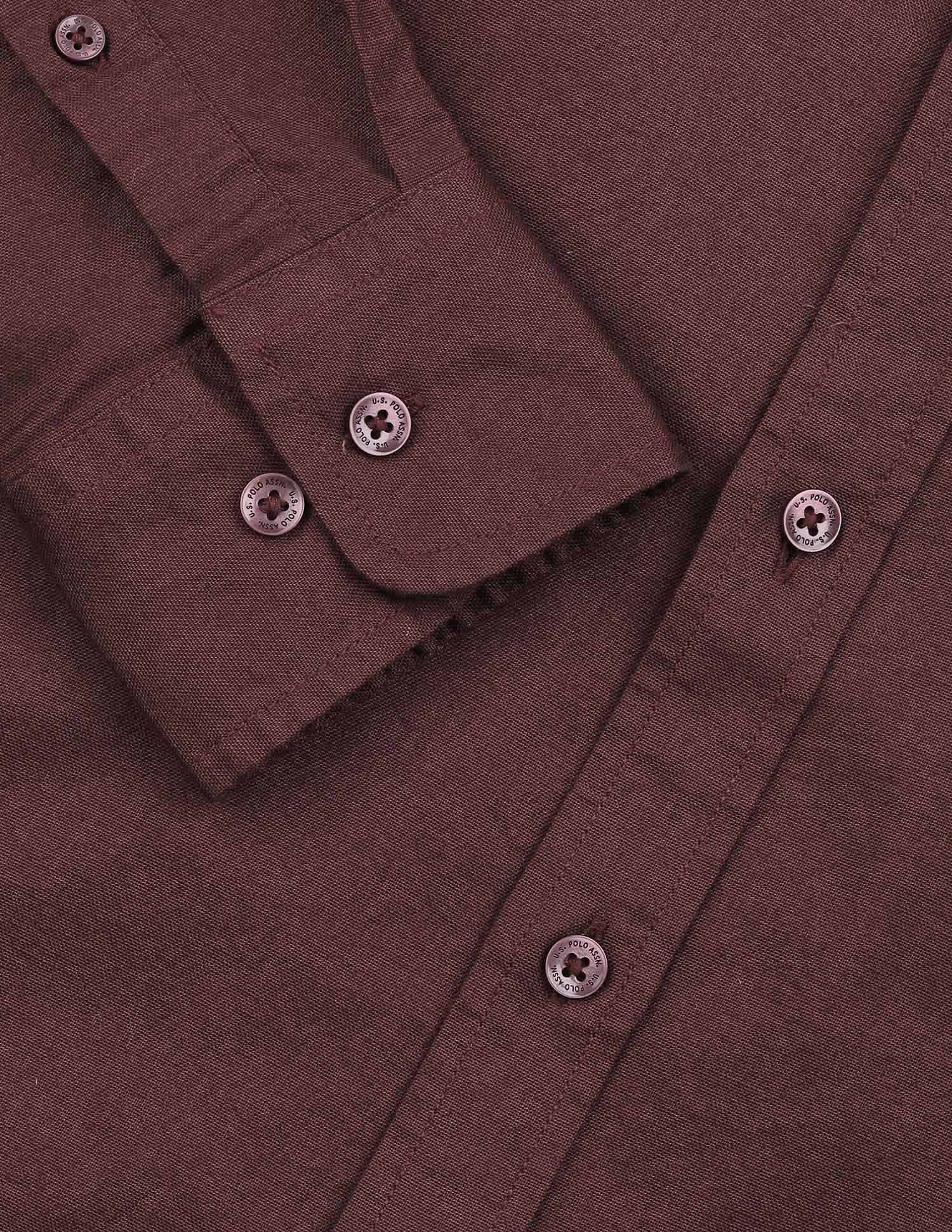 Tailored Fit Oxford Shirt Choco - U.S. Polo Assn. India | Large