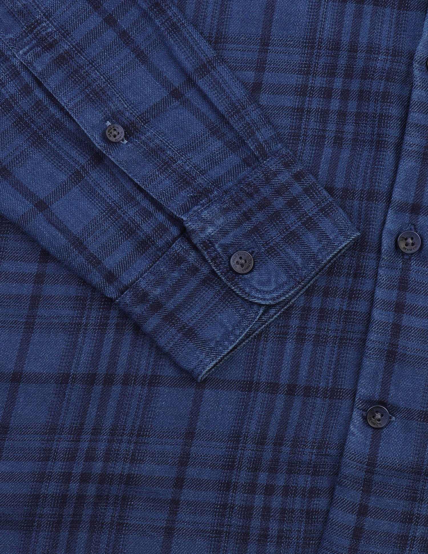Twill Plaid Checked Shirt Dark Indigo - U.S. Polo Assn. India | Large