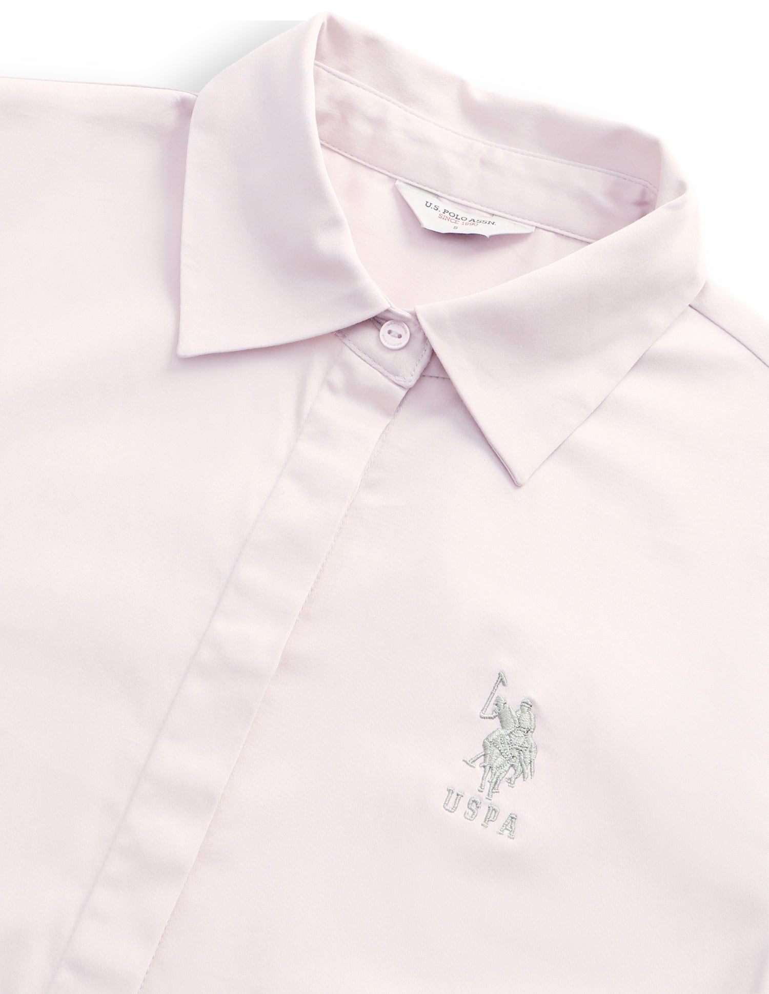 Solid Regular Fit Shirt Very Light Pink - U.S. Polo Assn. India | Large
