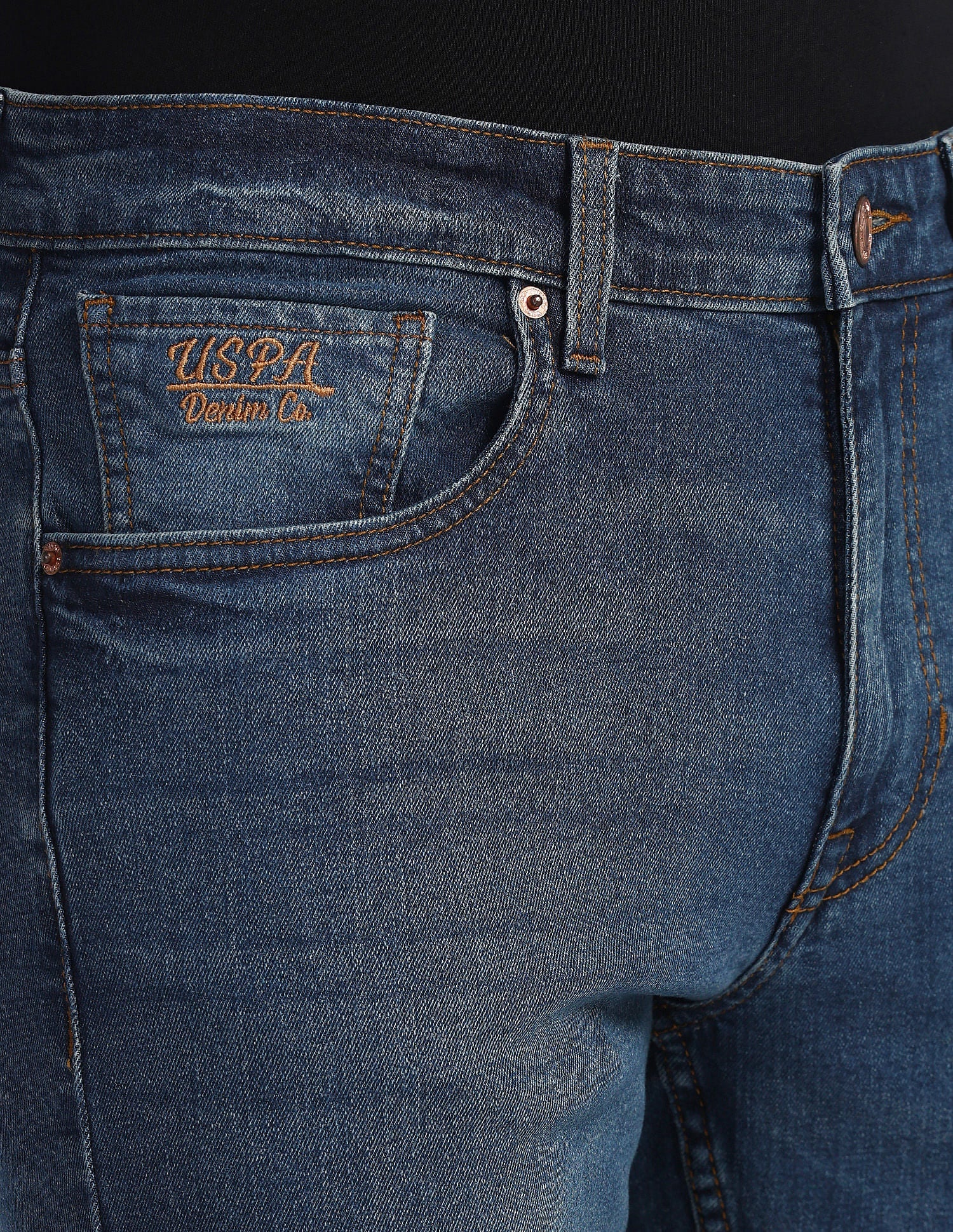 Harold Slim Straight Fit Blue Jeans Blue - U.S. Polo Assn. India | Large
