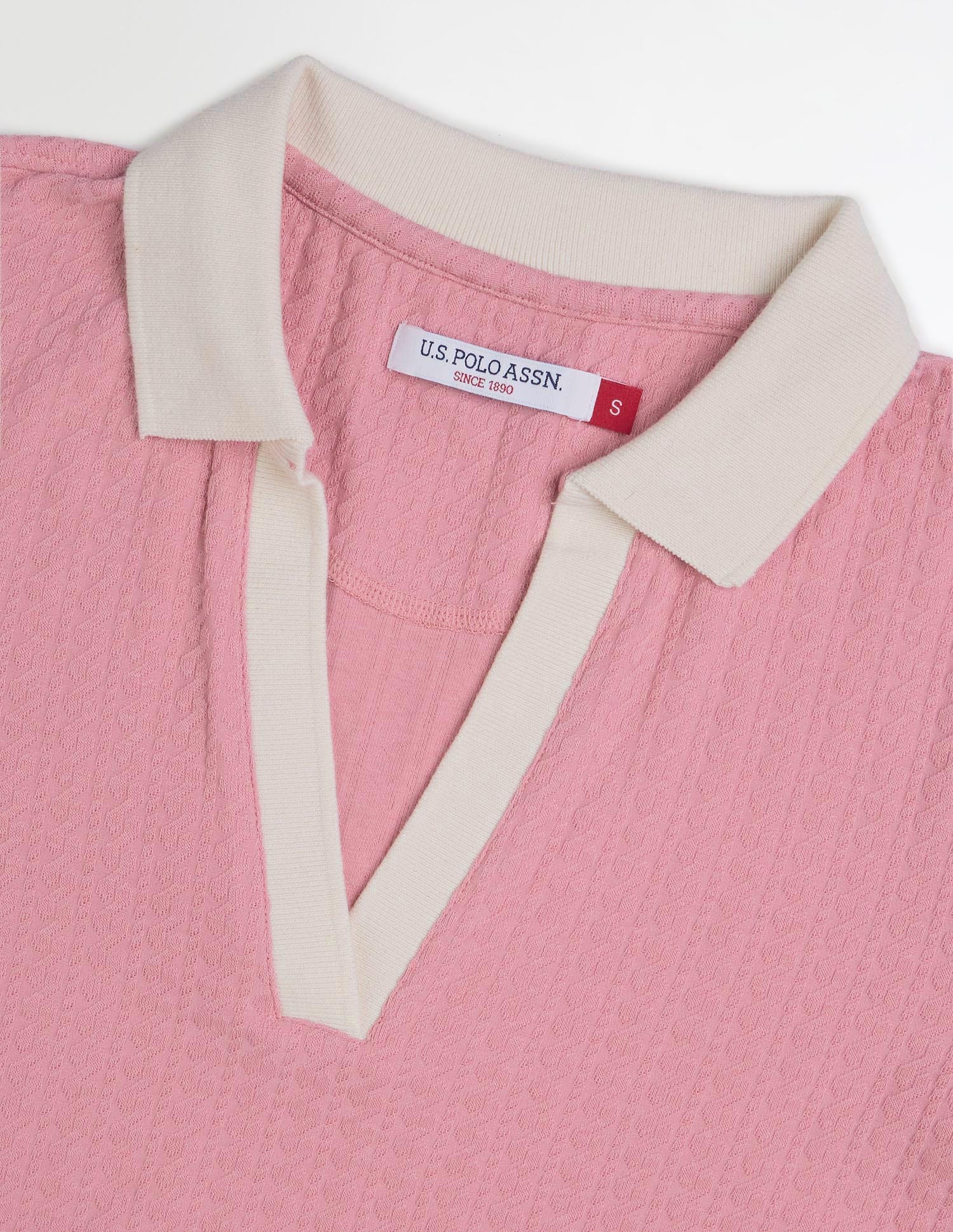 Regular Fit Textured Polo Shirt Pink - U.S. Polo Assn. India | Large